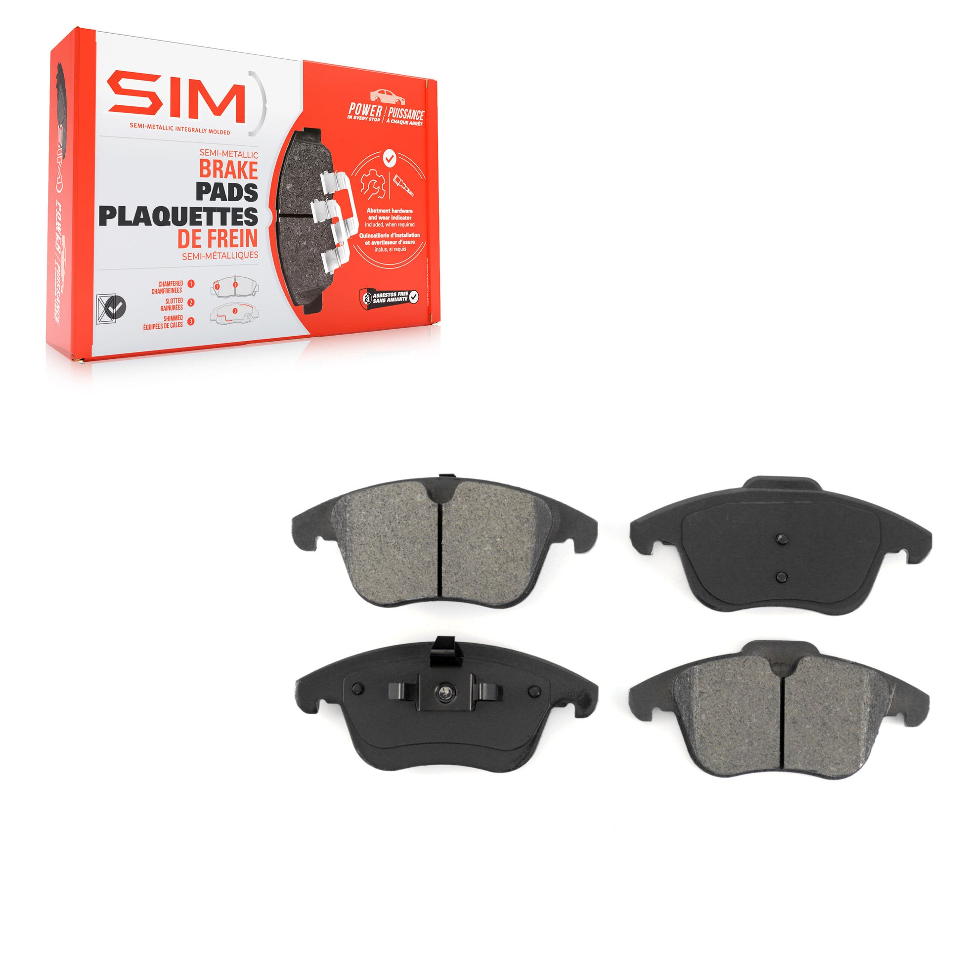 SIM SIM-1306 Disc Brake Pad for 2007-2020 Volvo S60, Volvo V60, Land Rover Range Rover Evoque - Front