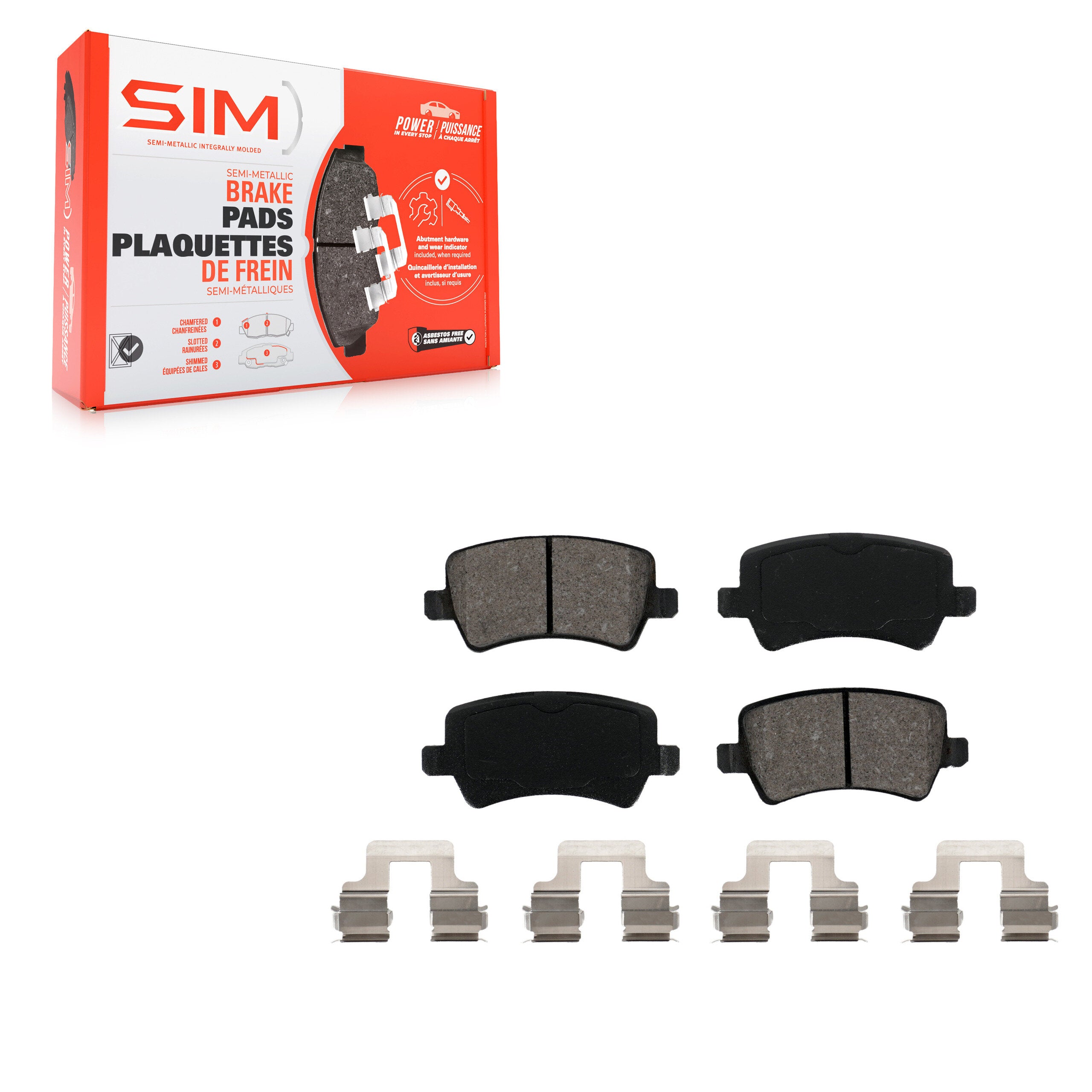 SIM SIM-1307 Disc Brake Pad for 2007-2018 Volvo S60, Volvo V60, Volvo S60 Cross Country - Rear