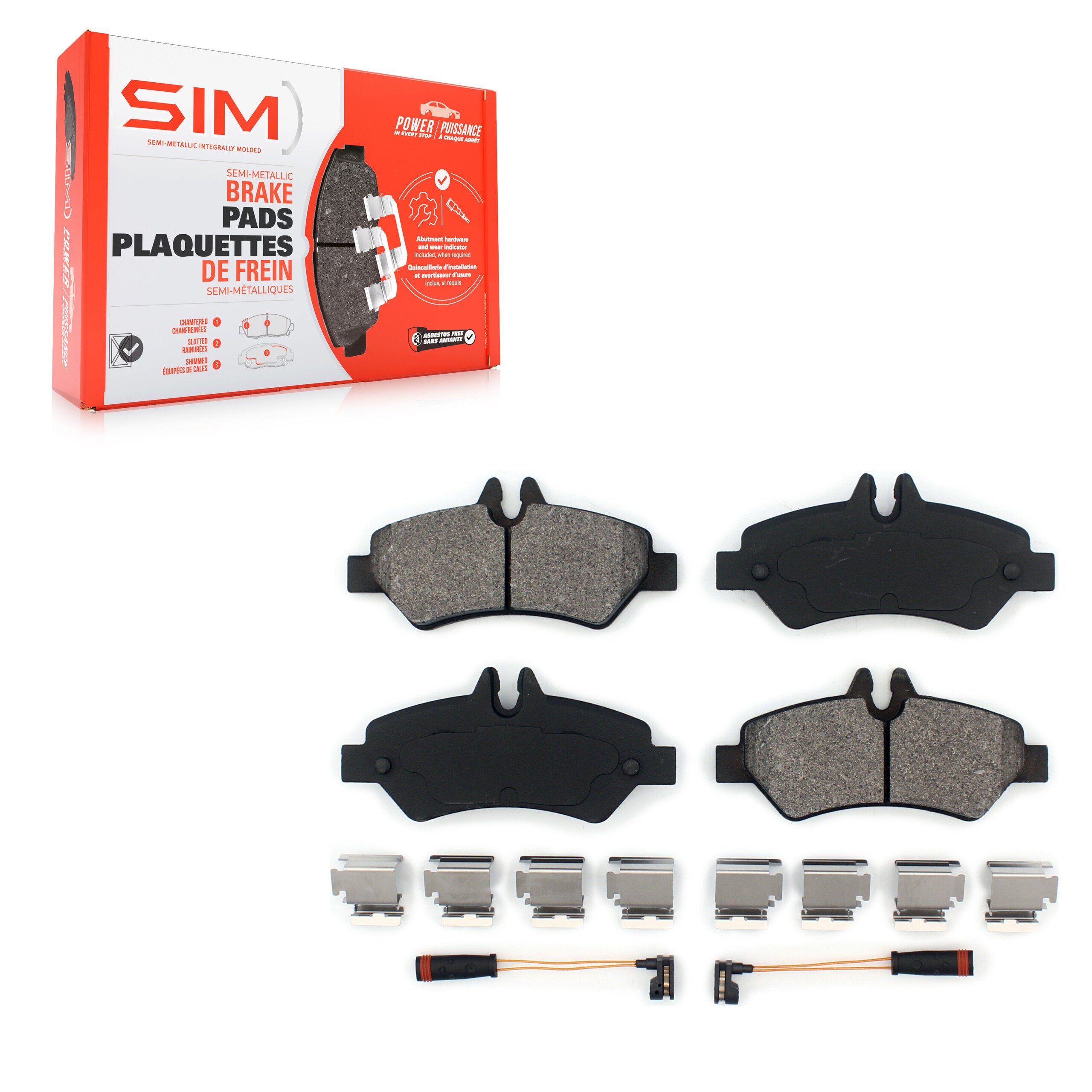 SIM SIM-1317A Disc Brake Pad for 2007-2018 Freightliner Sprinter 3500, Mercedes-Benz Sprinter 2500, Mercedes-Benz Sprinter 3500 - Rear