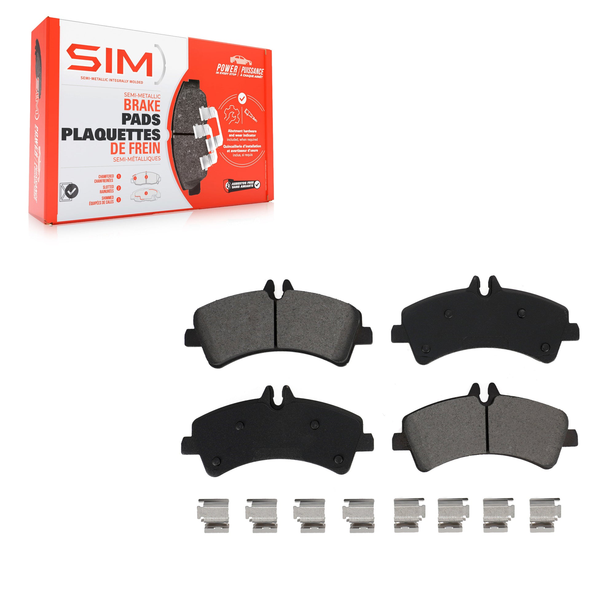 SIM SIM-1318 Disc Brake Pad for 2007-2018 Freightliner Sprinter 3500XD, Mercedes-Benz Sprinter 3500XD, Mercedes-Benz Sprinter 3500 - Rear