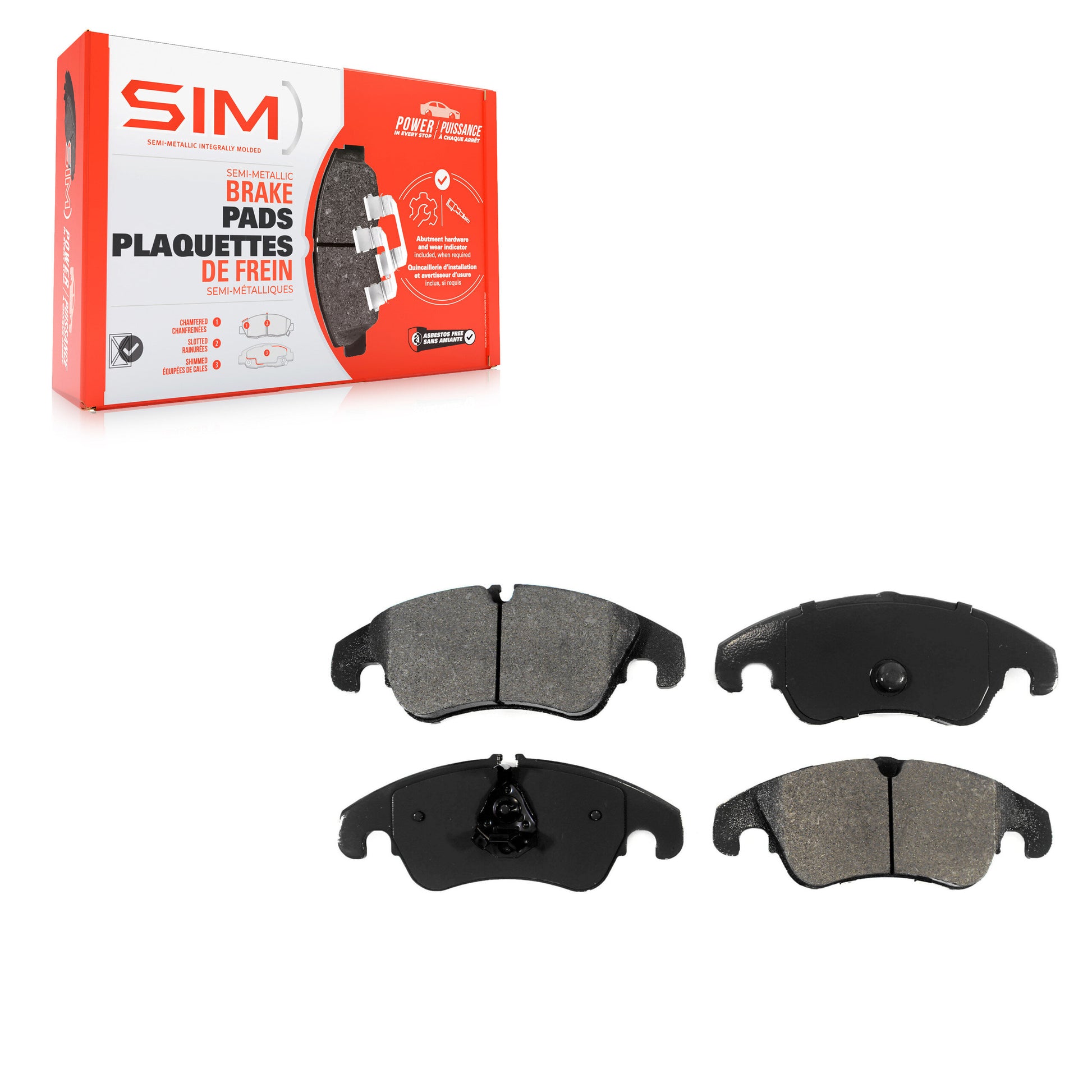 SIM SIM-1322 Disc Brake Pad for 2008-2017 Audi A6 Quattro, Audi A5 Quattro, Audi A7 Quattro - Front