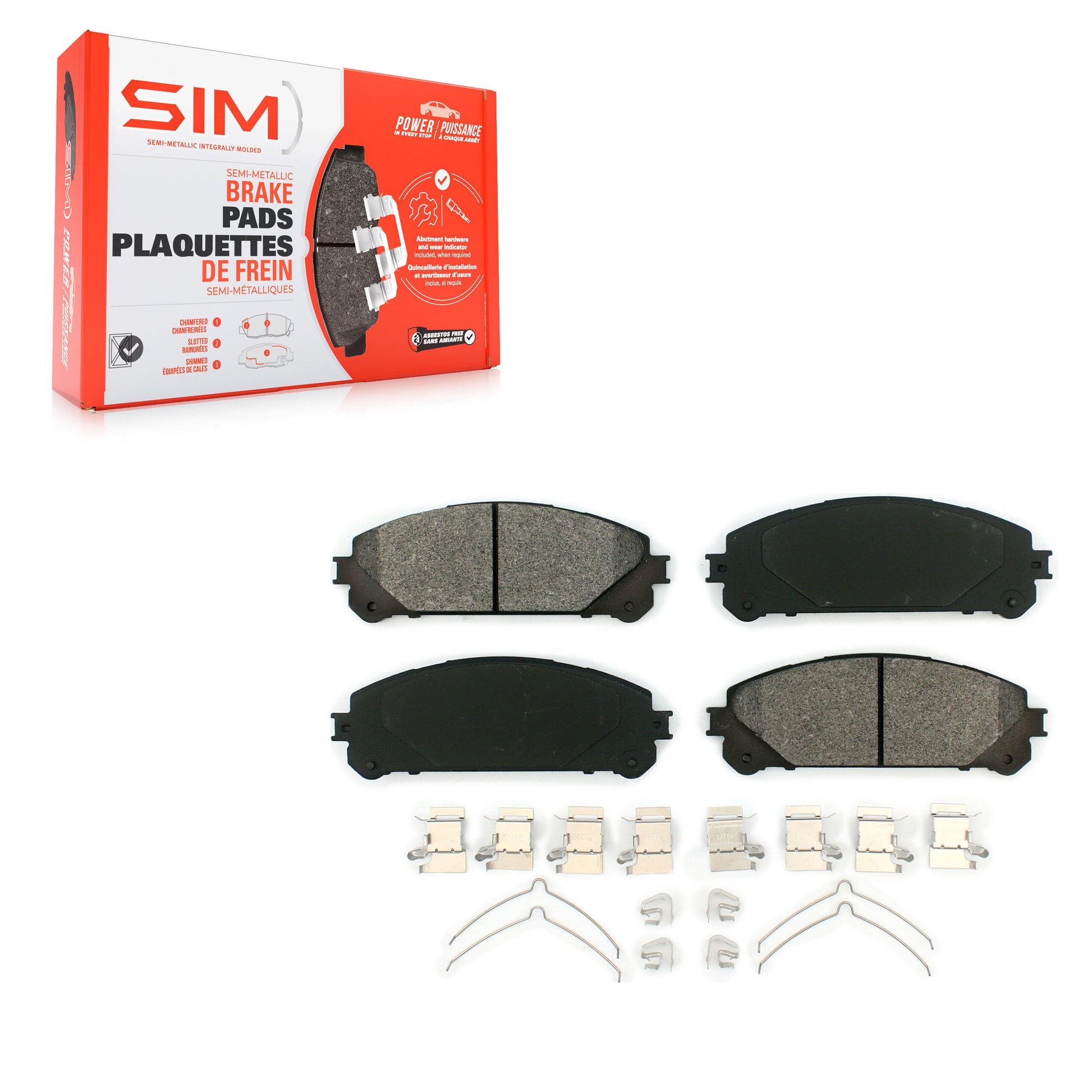 SIM SIM-1324 Disc Brake Pad for 2008-2024 Lexus RZ450e, Subaru Solterra, Toyota bZ4X - Front
