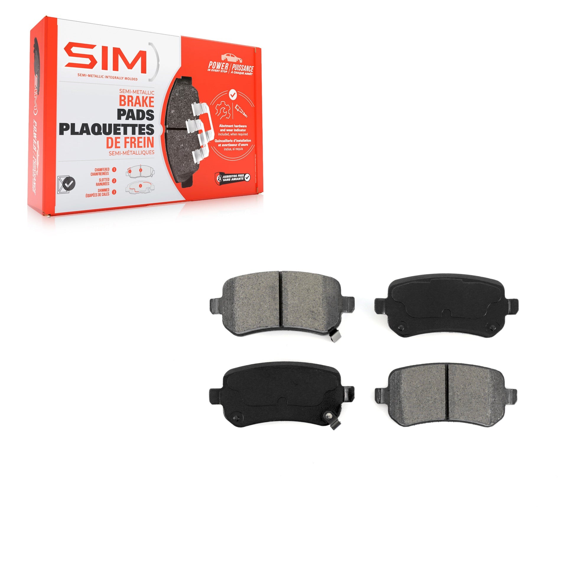 SIM SIM-1326 Disc Brake Pad for 2008-2012 Chrysler Town & Country, Dodge Grand Caravan, Dodge Journey - Rear