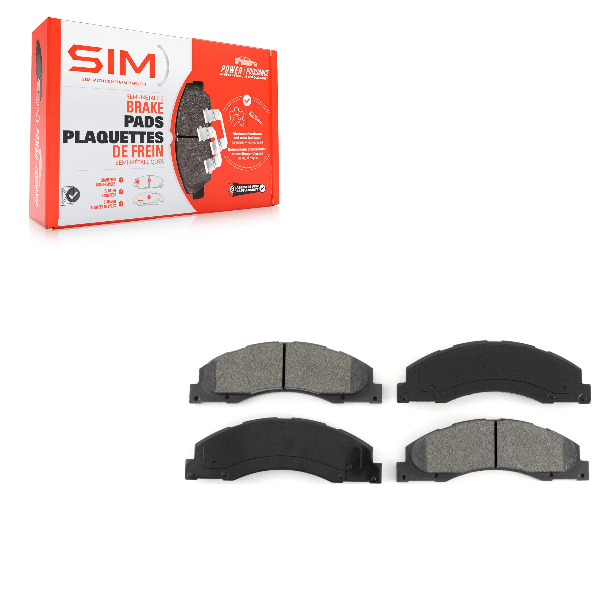 SIM SIM-1328 Disc Brake Pad for 2008-2023 Ford E-350 Super Duty, Ford E-450 Super Duty, Ford E-150 - Front