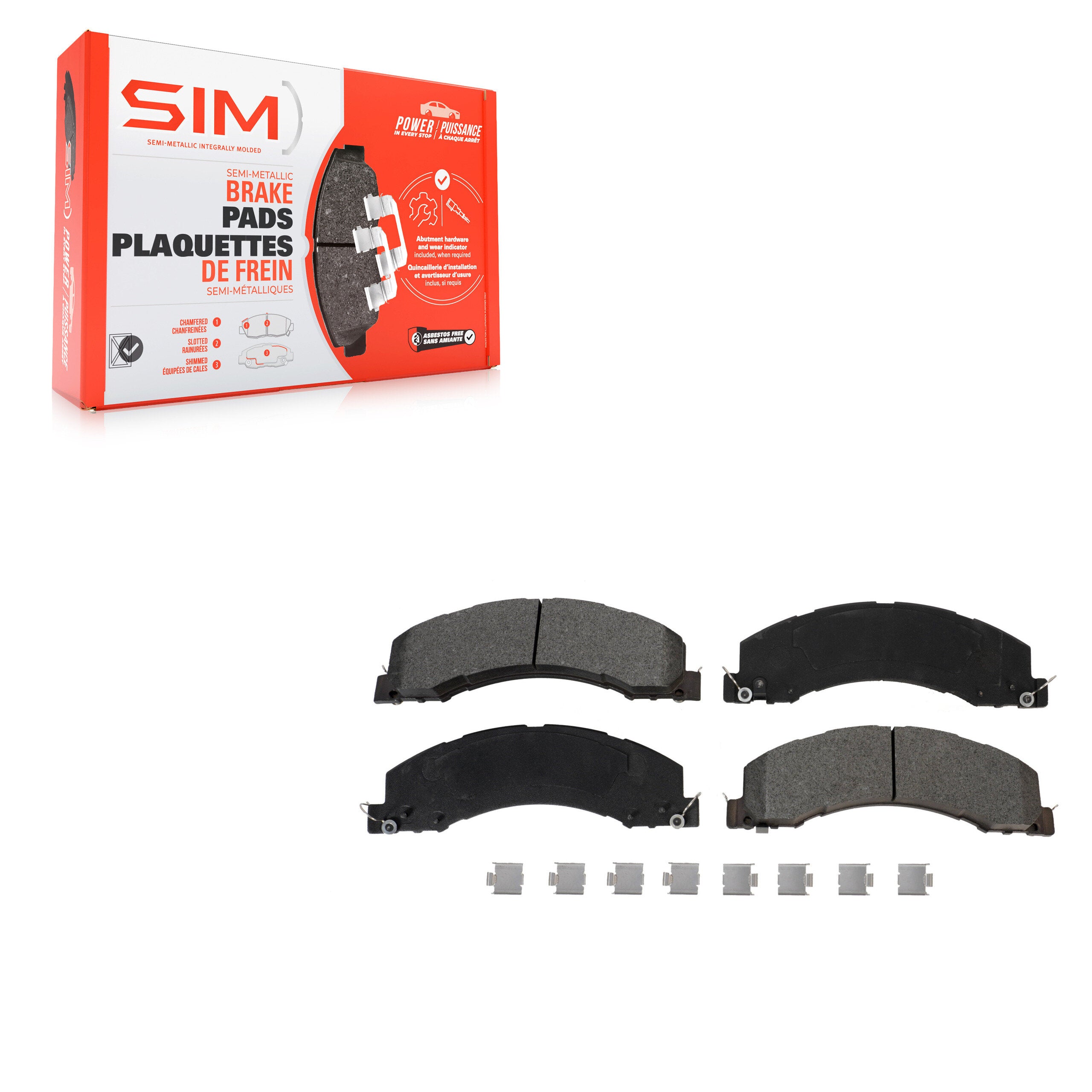 SIM SIM-1335 Disc Brake Pad for 2008-2023 Ram 4500, Ram 5500, Dodge Ram 4500 - Rear, Front