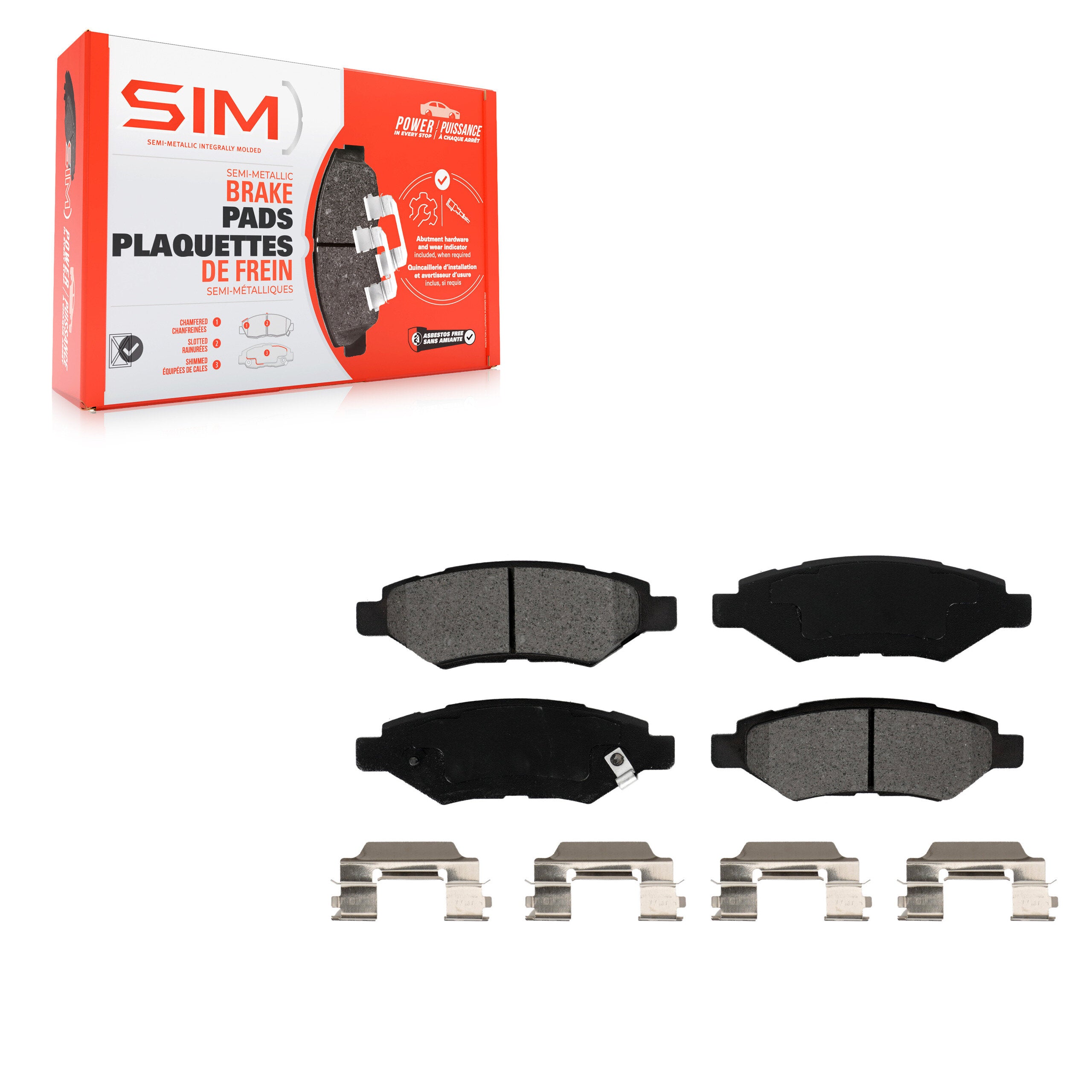 SIM SIM-1337 Disc Brake Pad for 2008-2016 Cadillac CTS, Saab 9-4X, Cadillac SRX - Rear