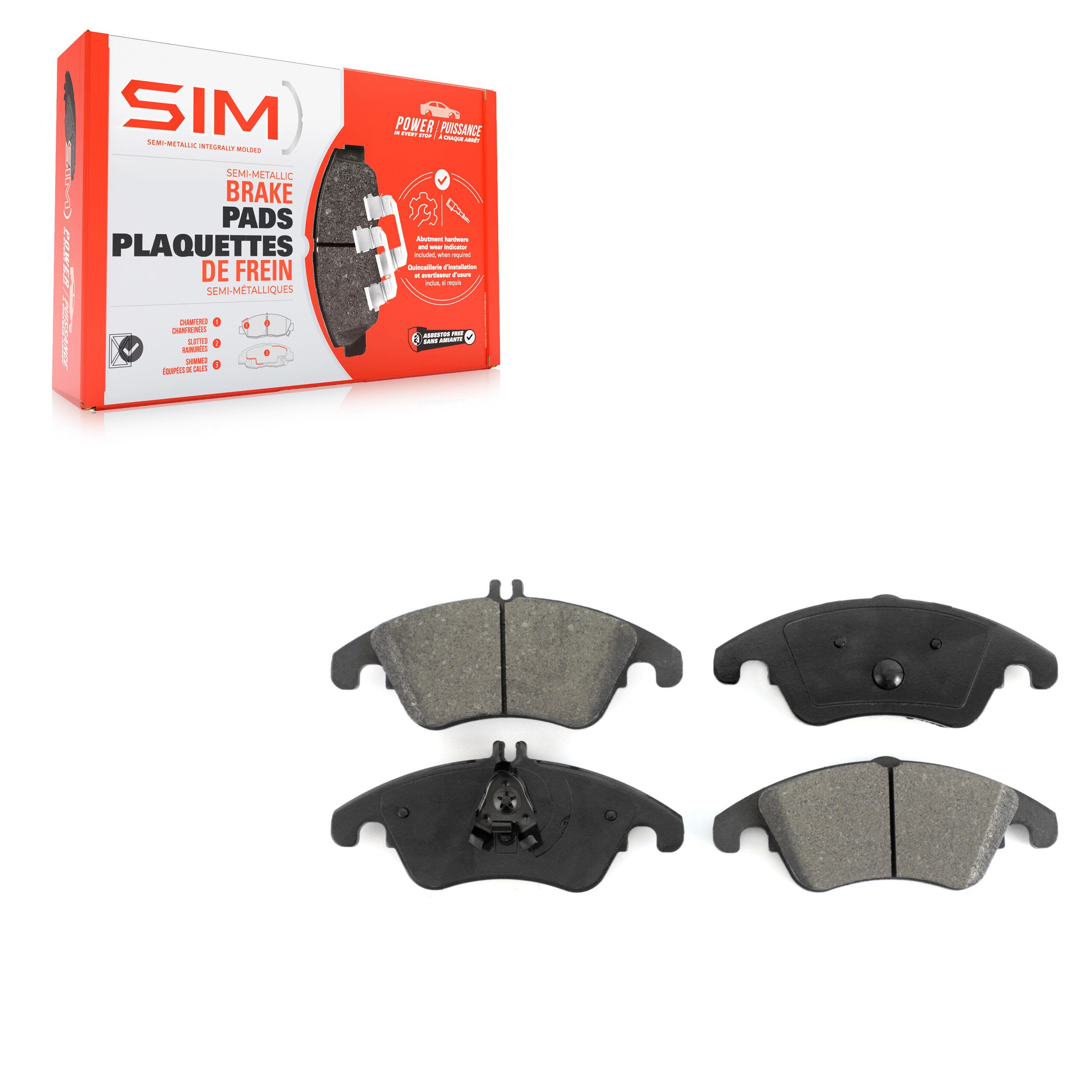 SIM SIM-1342 Disc Brake Pad for 2008-2020 Mercedes-Benz SLC300, Mercedes-Benz E400, Mercedes-Benz SLK300 - Front
