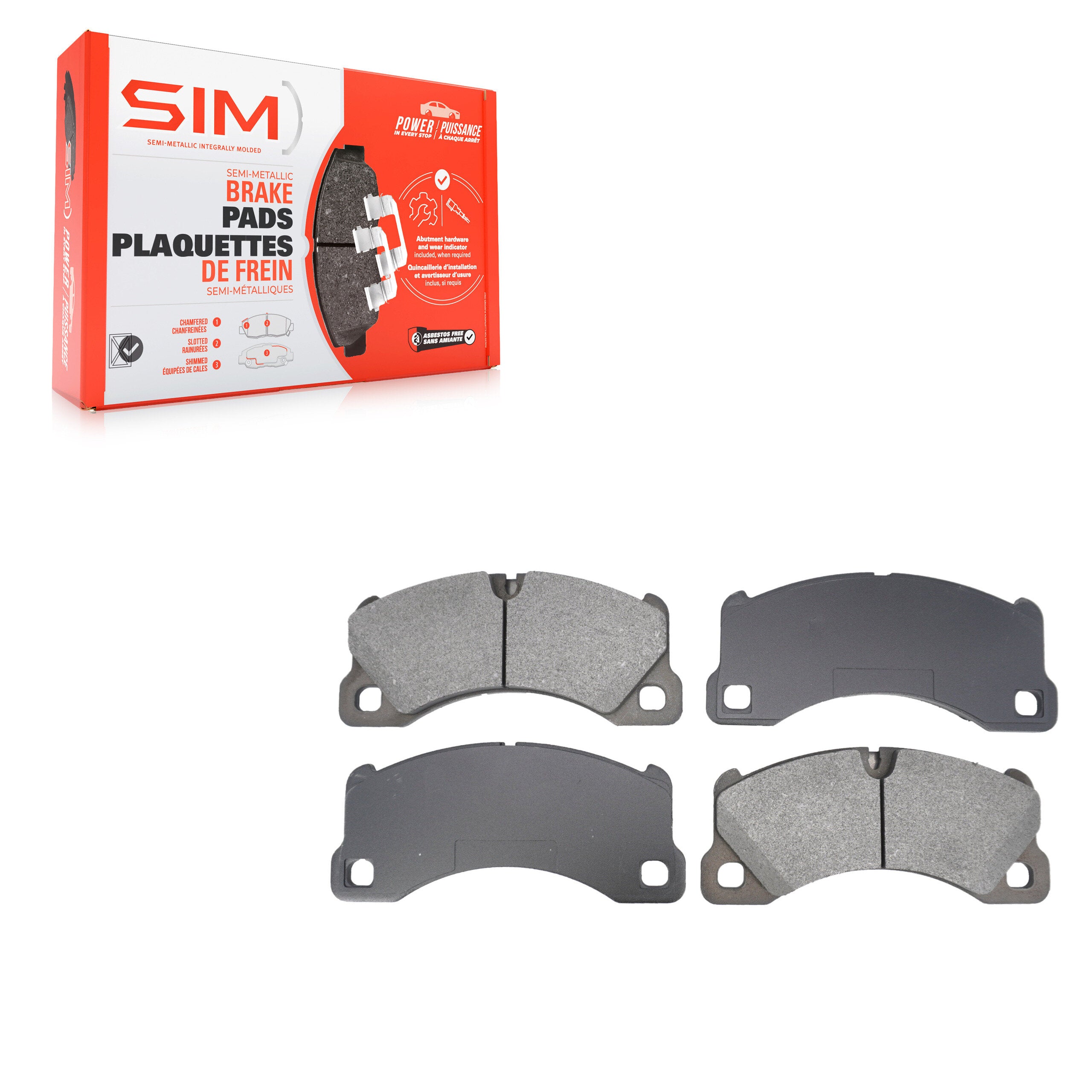 SIM SIM-1349 Disc Brake Pad for 2008-2023 Porsche Panamera, Porsche Taycan, Porsche Macan - Front