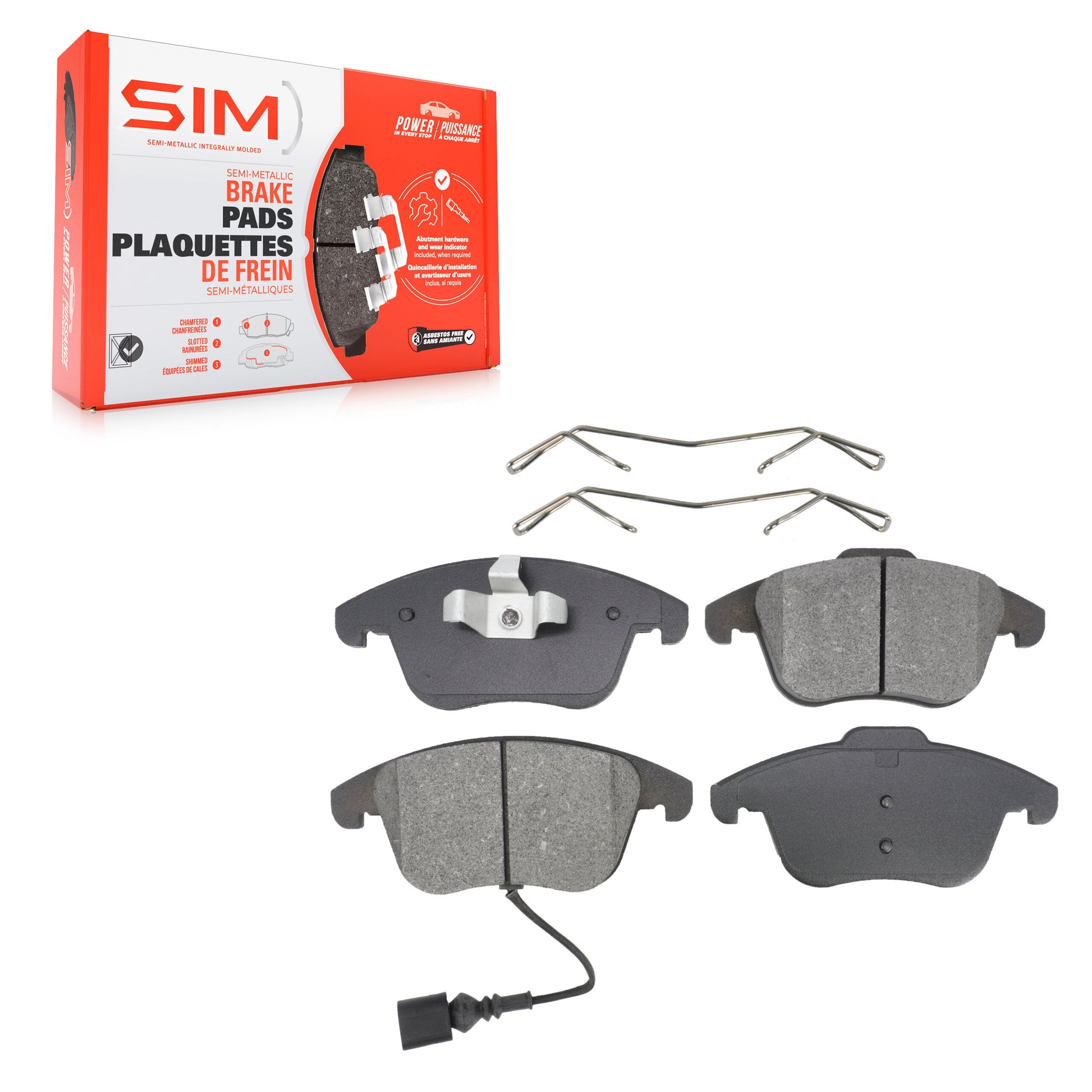 SIM SIM-1375 Disc Brake Pad for 2009-2020 Volkswagen Tiguan Limited, Audi Q3, Audi Q3 Quattro - Front