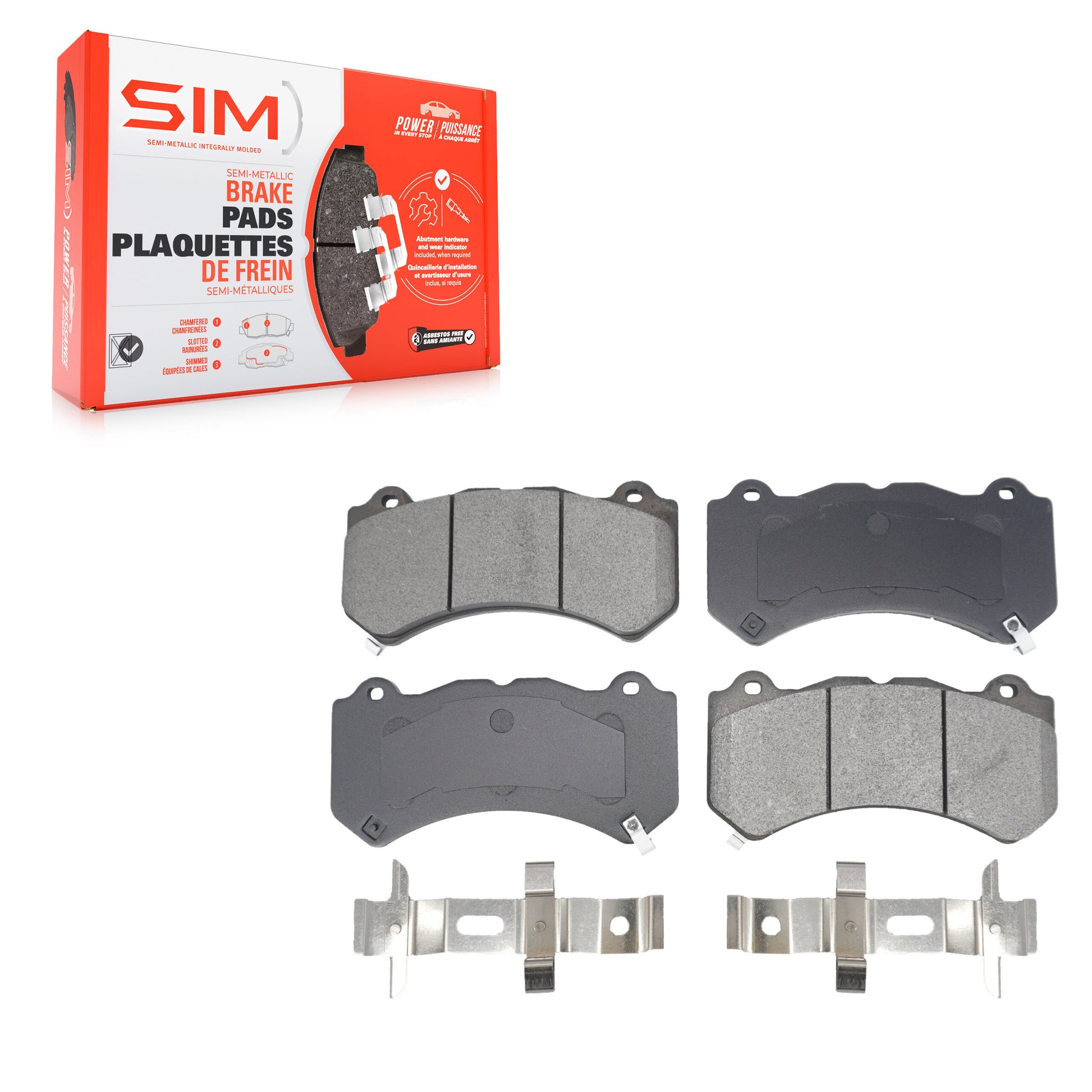 SIM SIM-1405 Disc Brake Pad for 2009-2023 Chevrolet Camaro, Dodge Charger, Dodge Challenger - Front