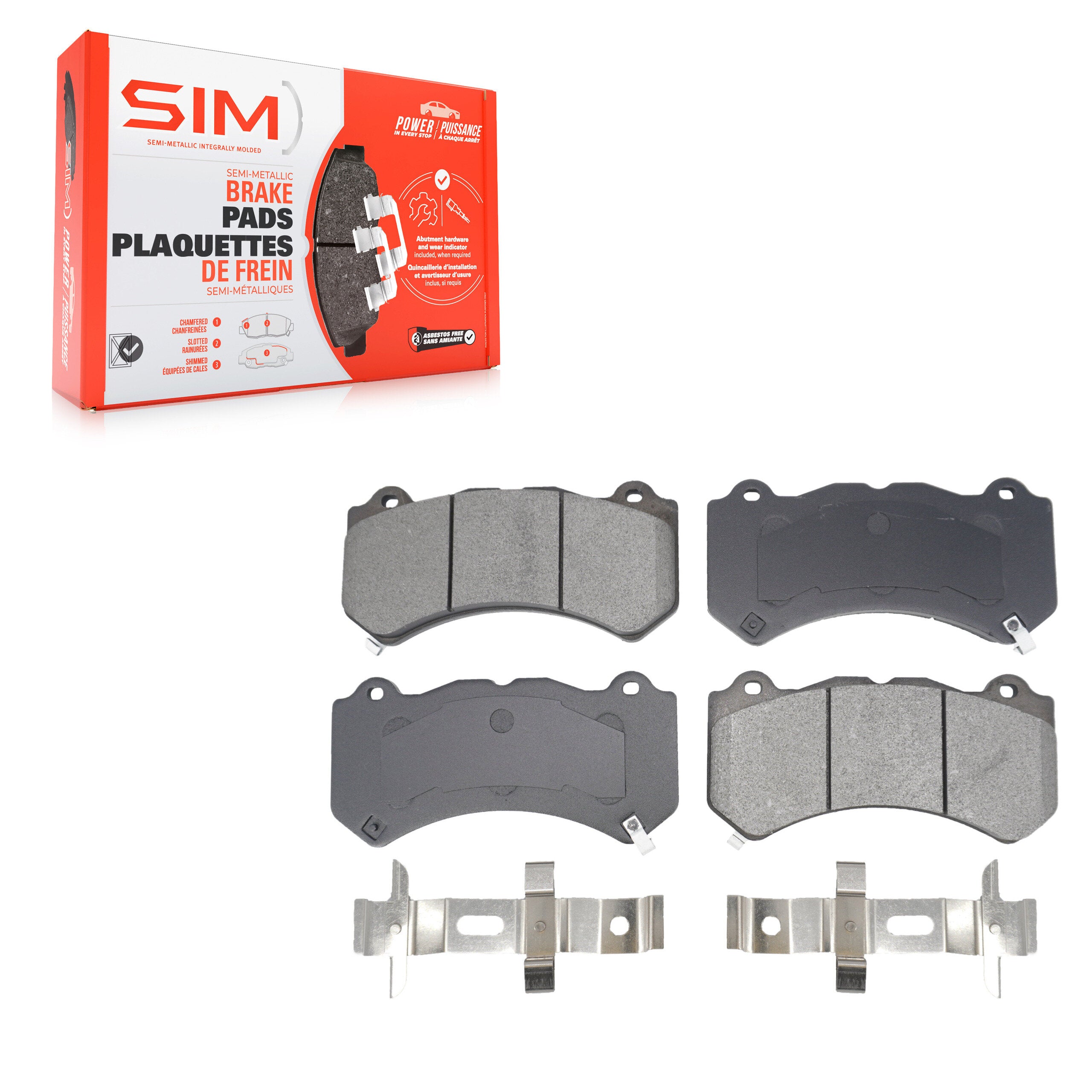 SIM SIM-1405 Disc Brake Pad for 2009-2023 Chevrolet Camaro, Dodge Charger, Dodge Challenger - Front