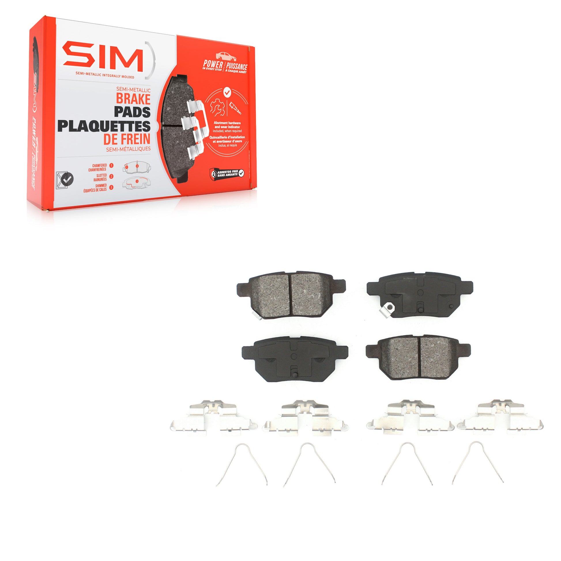 SIM SIM-1423 Disc Brake Pad for 2008-2022 Toyota Corolla, Toyota Prius AWD-e, Toyota Corolla iM - Rear