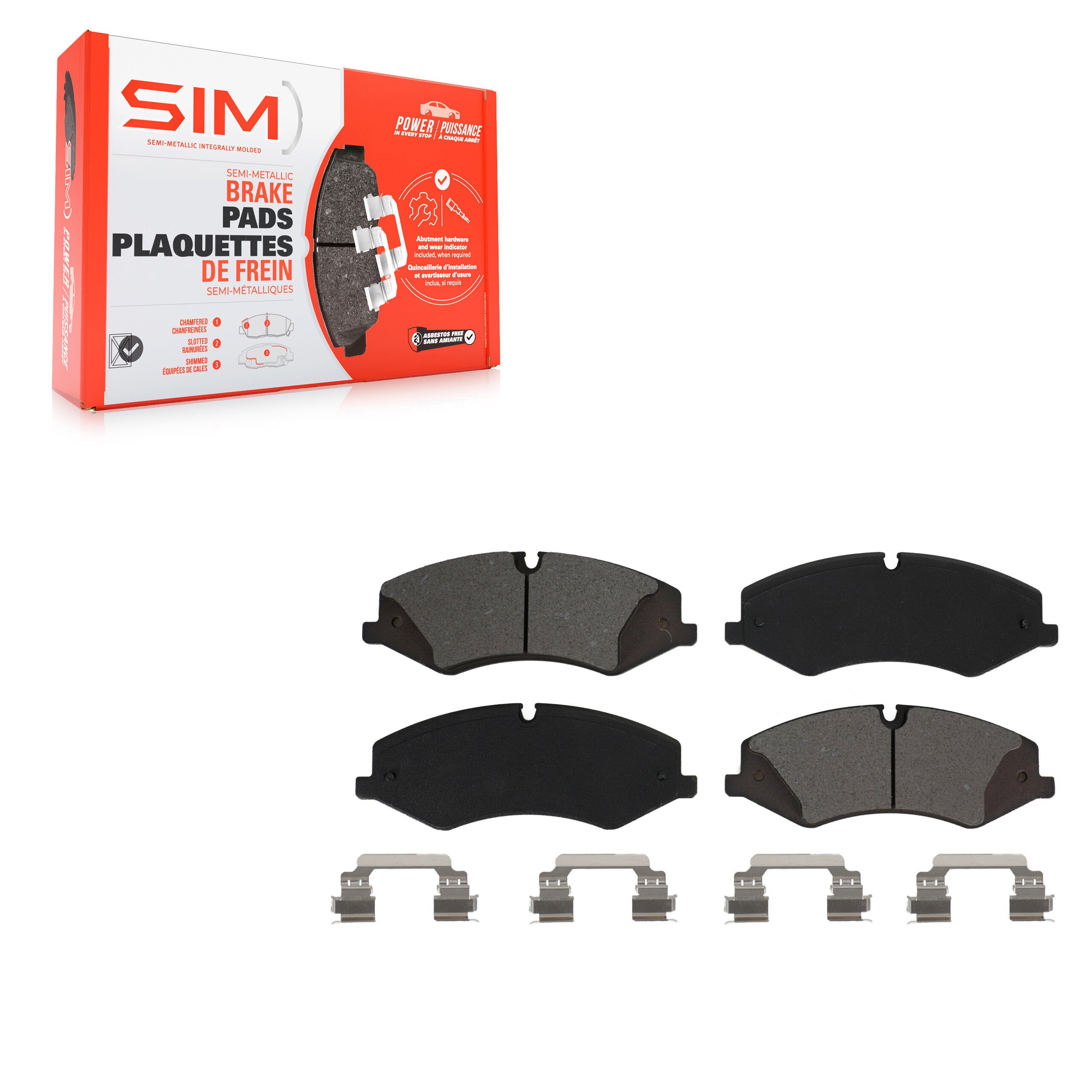 SIM SIM-1425 Disc Brake Pad for 2010-2017 Land Rover Discovery, Land Rover Range Rover, Land Rover Range Rover Sport - Front