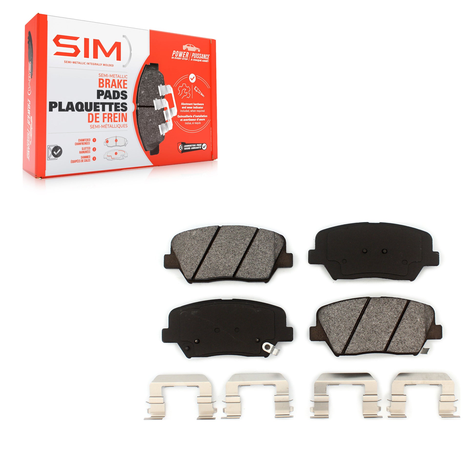 SIM SIM-1432 Disc Brake Pad for 2010-2017 Kia Rondo, Hyundai Santa Fe Sport, Hyundai Azera - Front