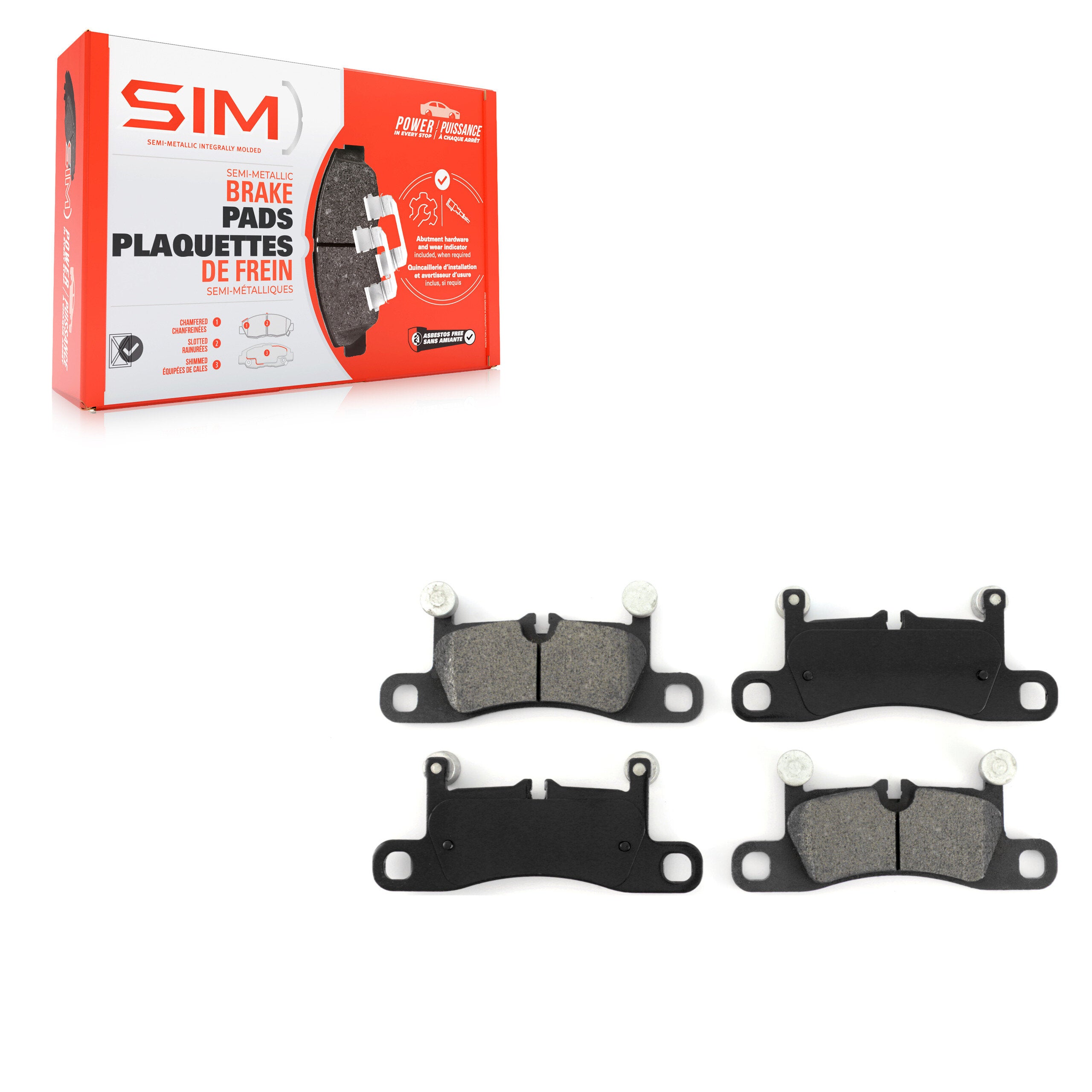 SIM SIM-1453 Disc Brake Pad for 2011-2018 Porsche Cayenne, Volkswagen Touareg - Rear