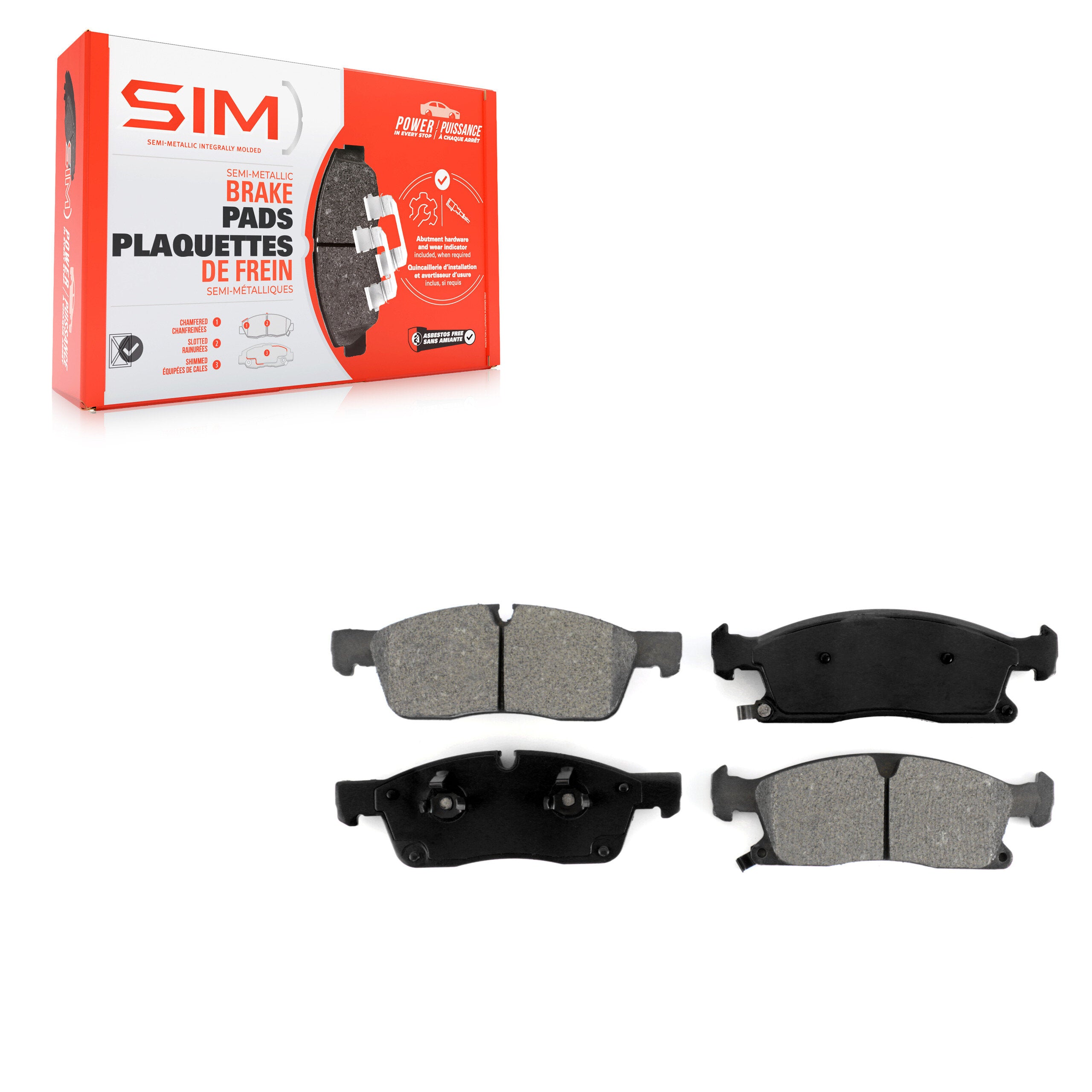 SIM SIM-1455 Disc Brake Pad for 2011-2024 Dodge Durango, Jeep Grand Cherokee WK, Mercedes-Benz GLS450 - Front