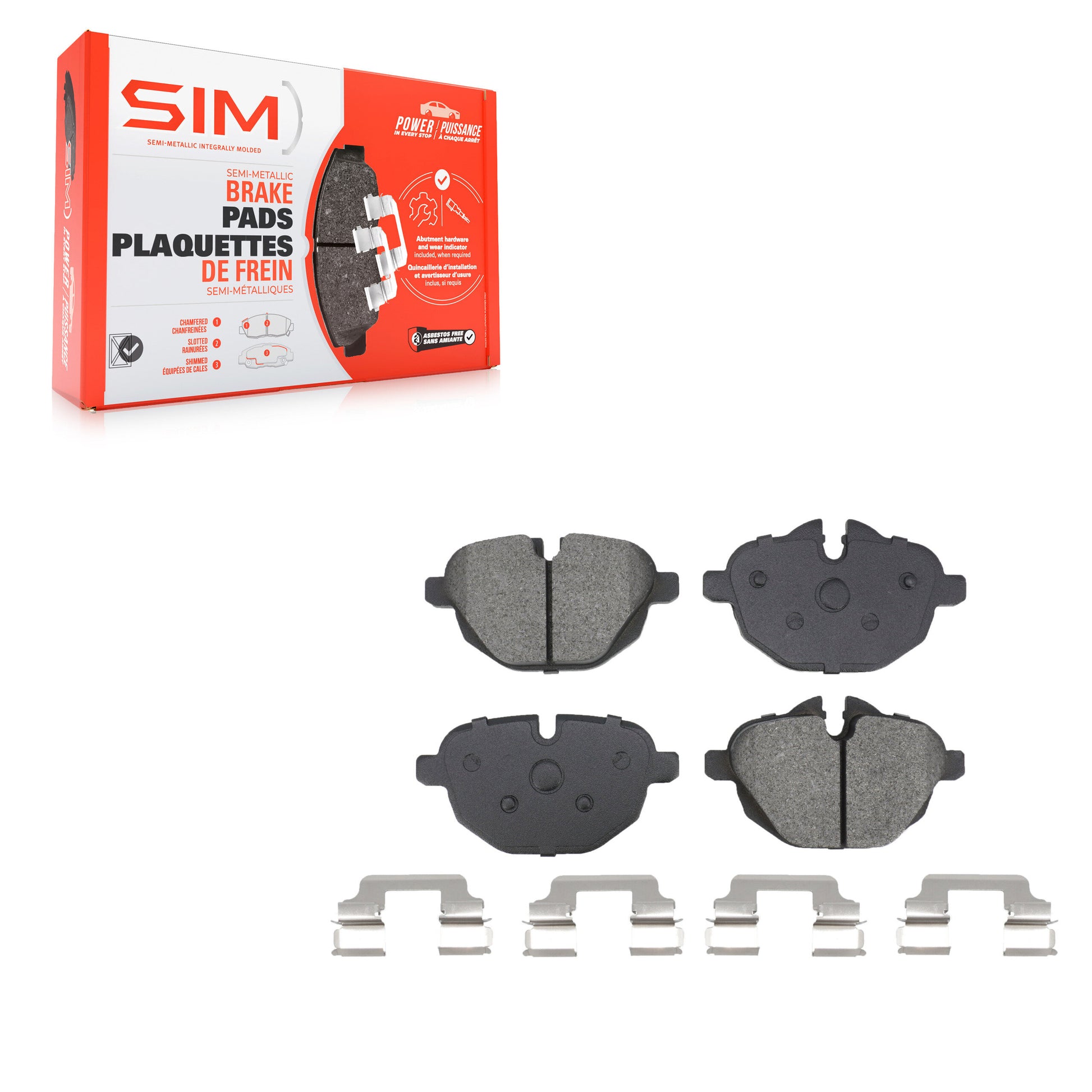 SIM SIM-1473 Disc Brake Pad for 2011-2024 BMW X3, BMW X4, BMW i8 - Rear