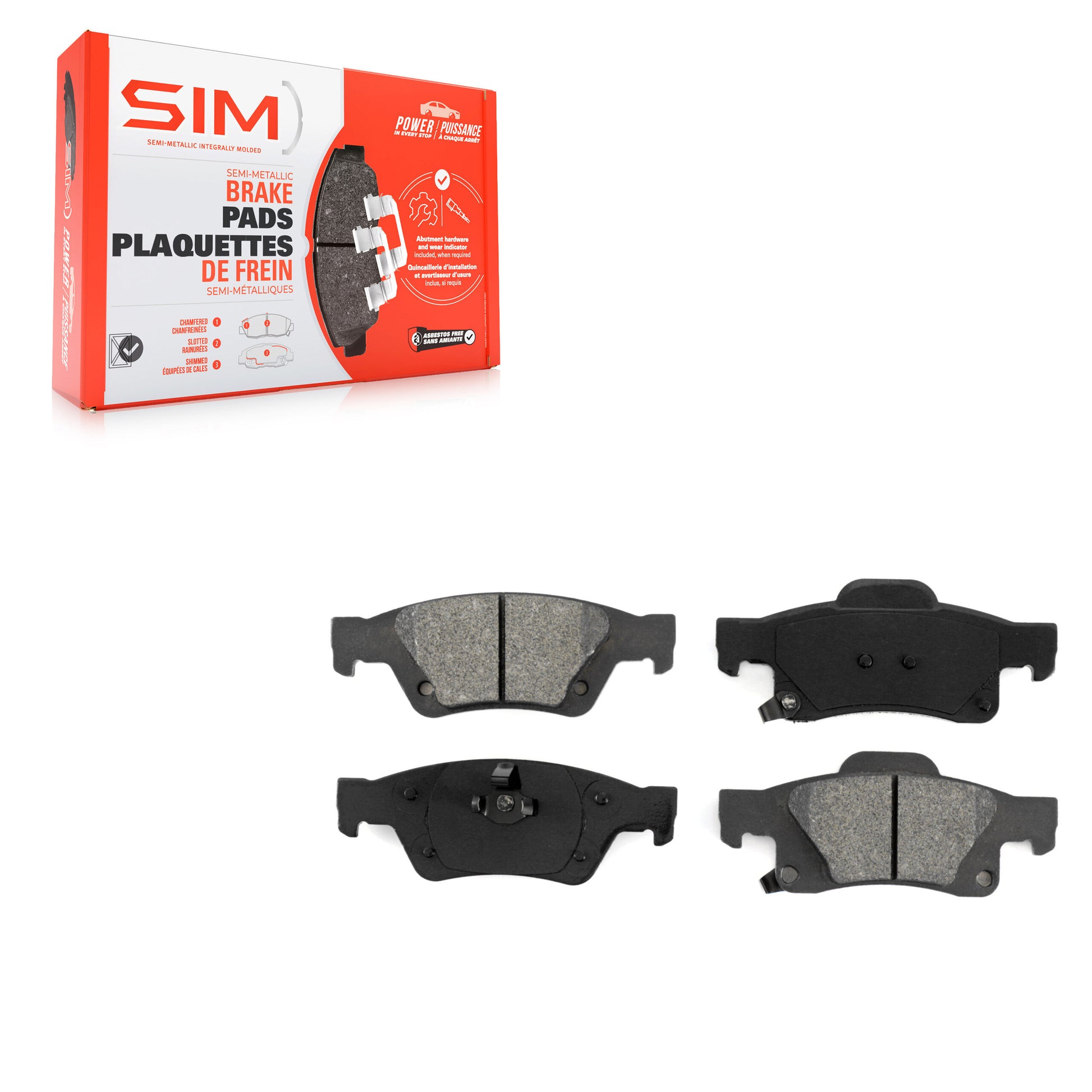 SIM SIM-1498 Disc Brake Pad for 2011-2024 Jeep Grand Cherokee WK, Dodge Durango, Jeep Grand Cherokee - Rear