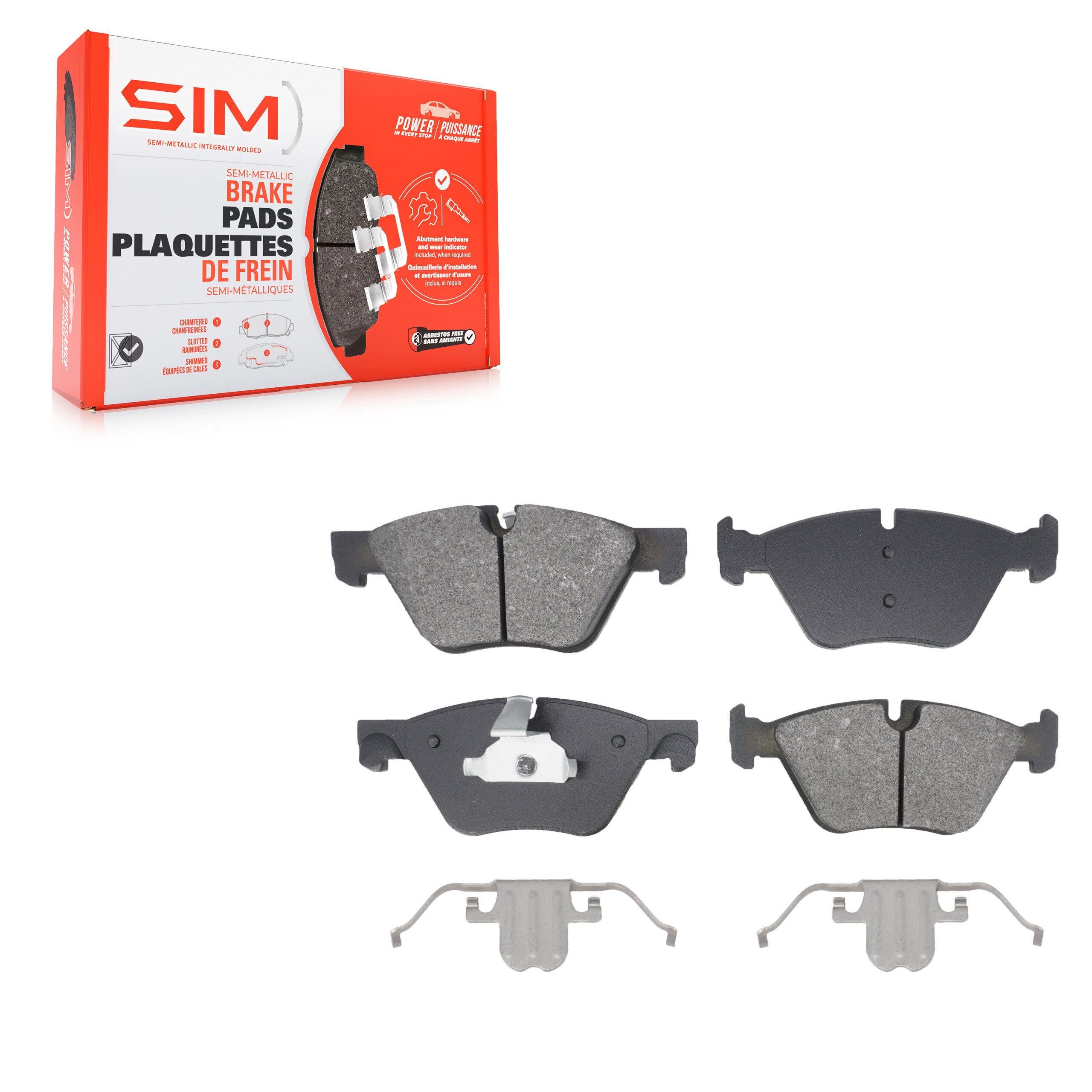 SIM SIM-1504 Disc Brake Pad for 2011-2016 BMW 528i xDrive, BMW 528i - Front