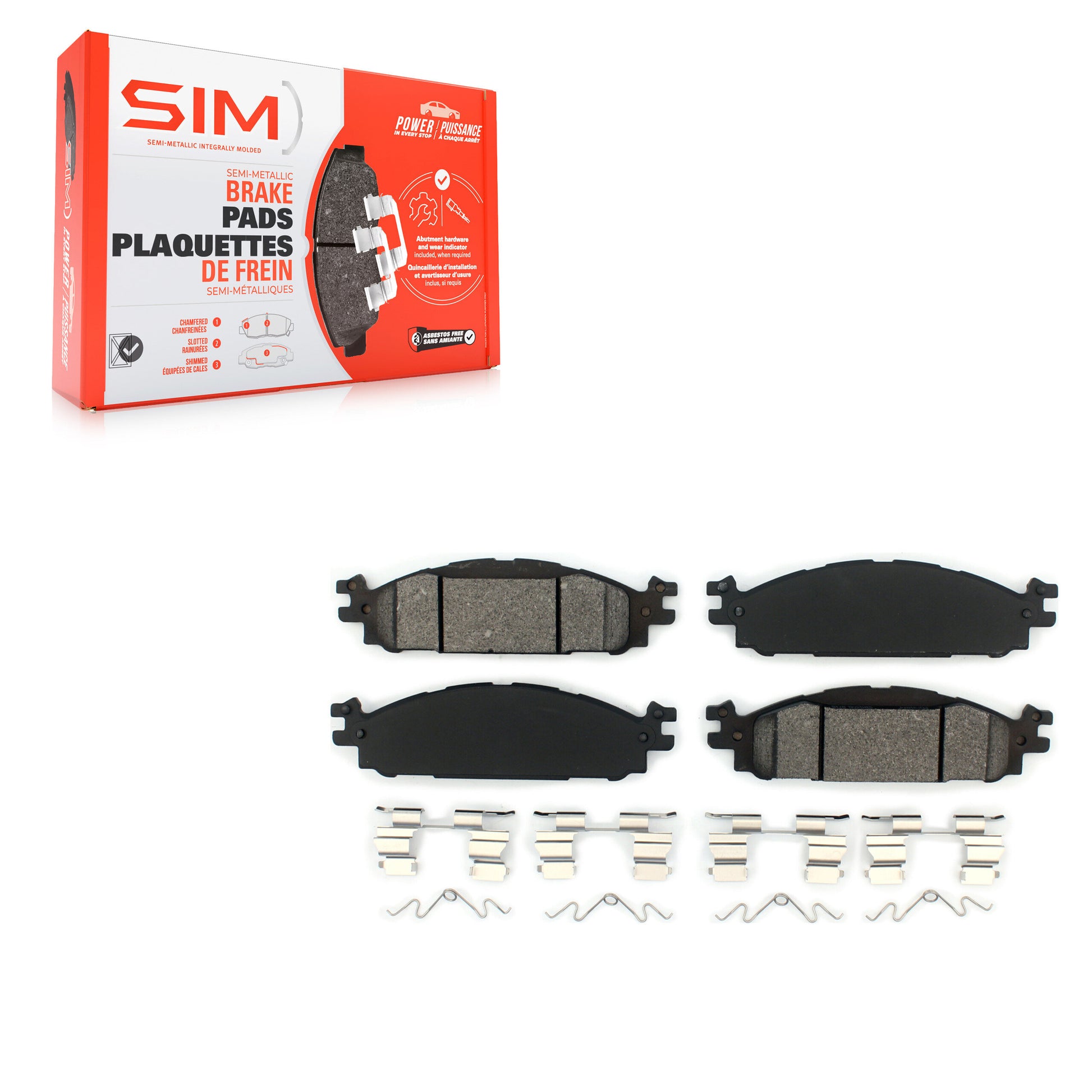 SIM SIM-1508 Disc Brake Pad for 2009-2019 Ford Explorer, Lincoln MKT, Ford Flex - Front