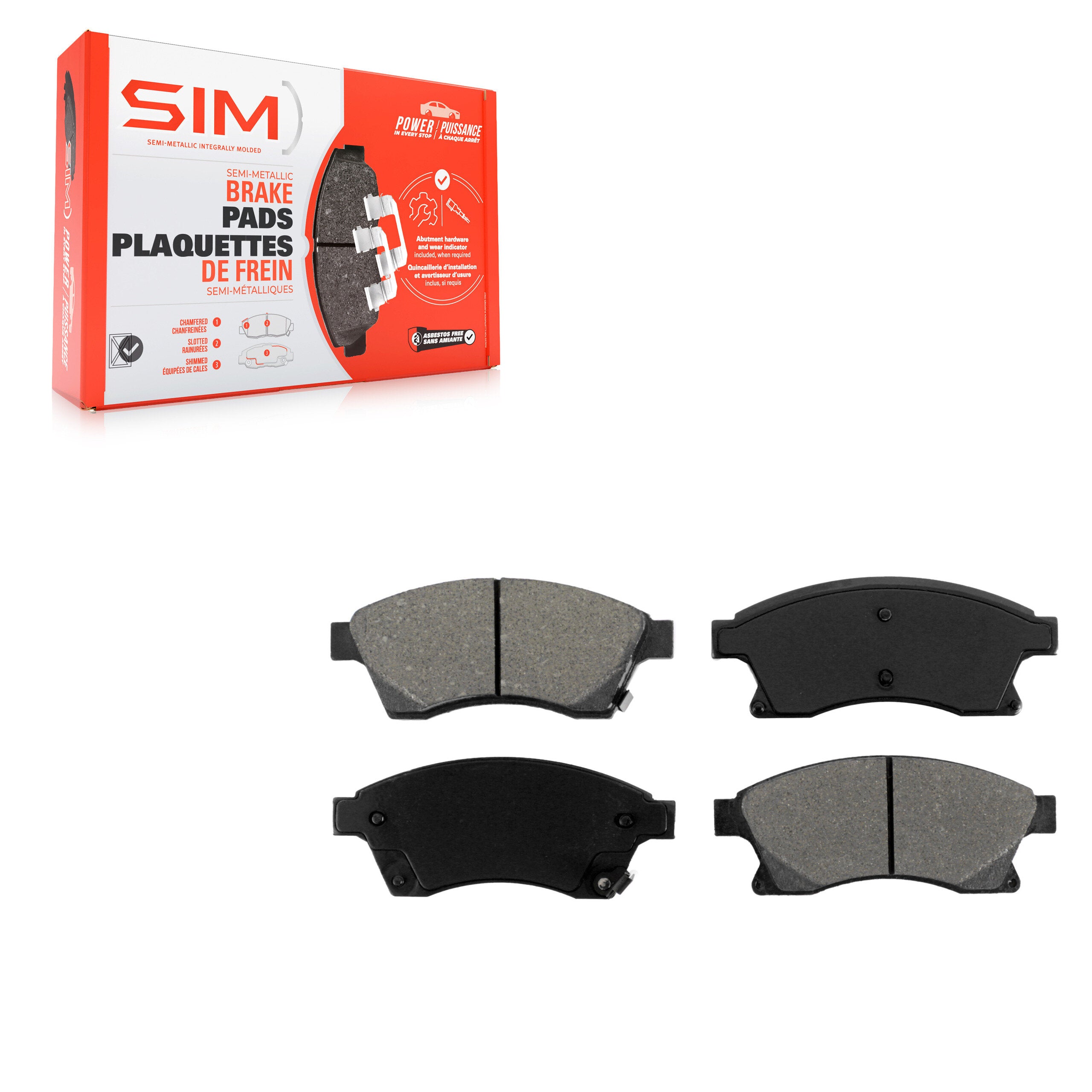 SIM SIM-1522 Disc Brake Pad for 2011-2017 Chevrolet Cruze Limited, Chevrolet Cruze, Chevrolet Sonic - Front