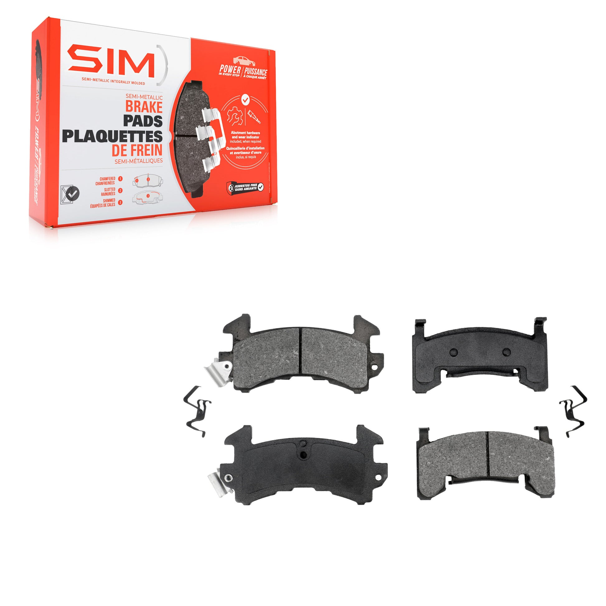 SIM SIM-154 Disc Brake Pad for 1980-2002 Chevrolet S10, GMC Sonoma, Isuzu Hombre - Front, Rear