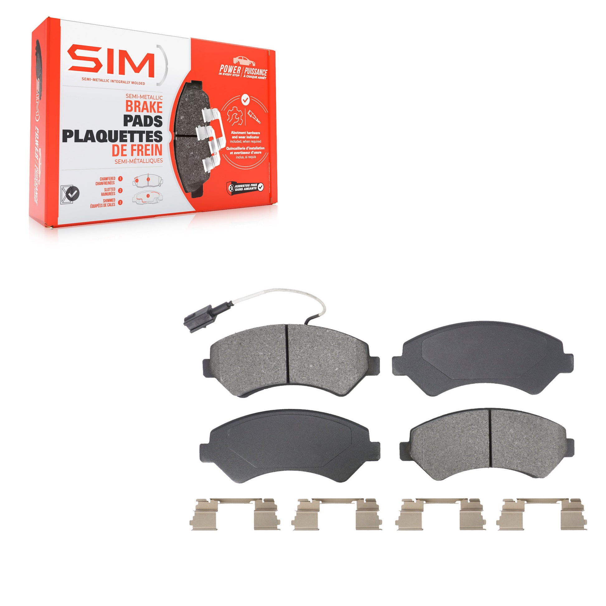 SIM SIM-1540 Disc Brake Pad for 2014-2022 Ram ProMaster 1500, Ram ProMaster 2500, Ram ProMaster 3500 - Front