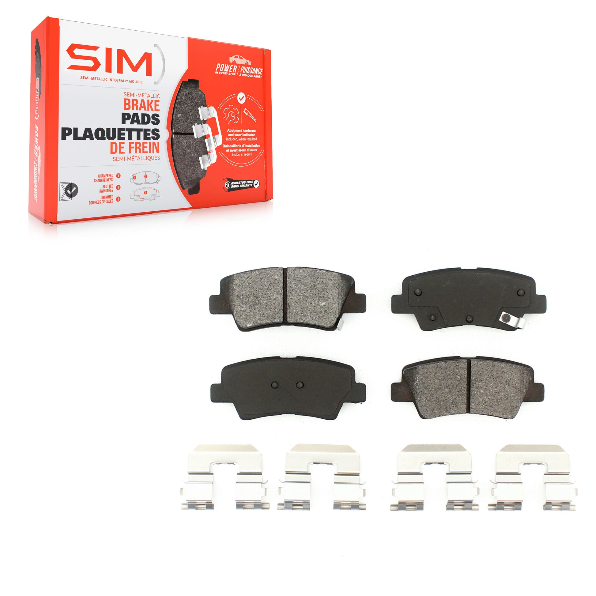 SIM SIM-1544 Disc Brake Pad for 2011-2018 Kia Rio, Kia Optima, Kia Soul EV - Rear