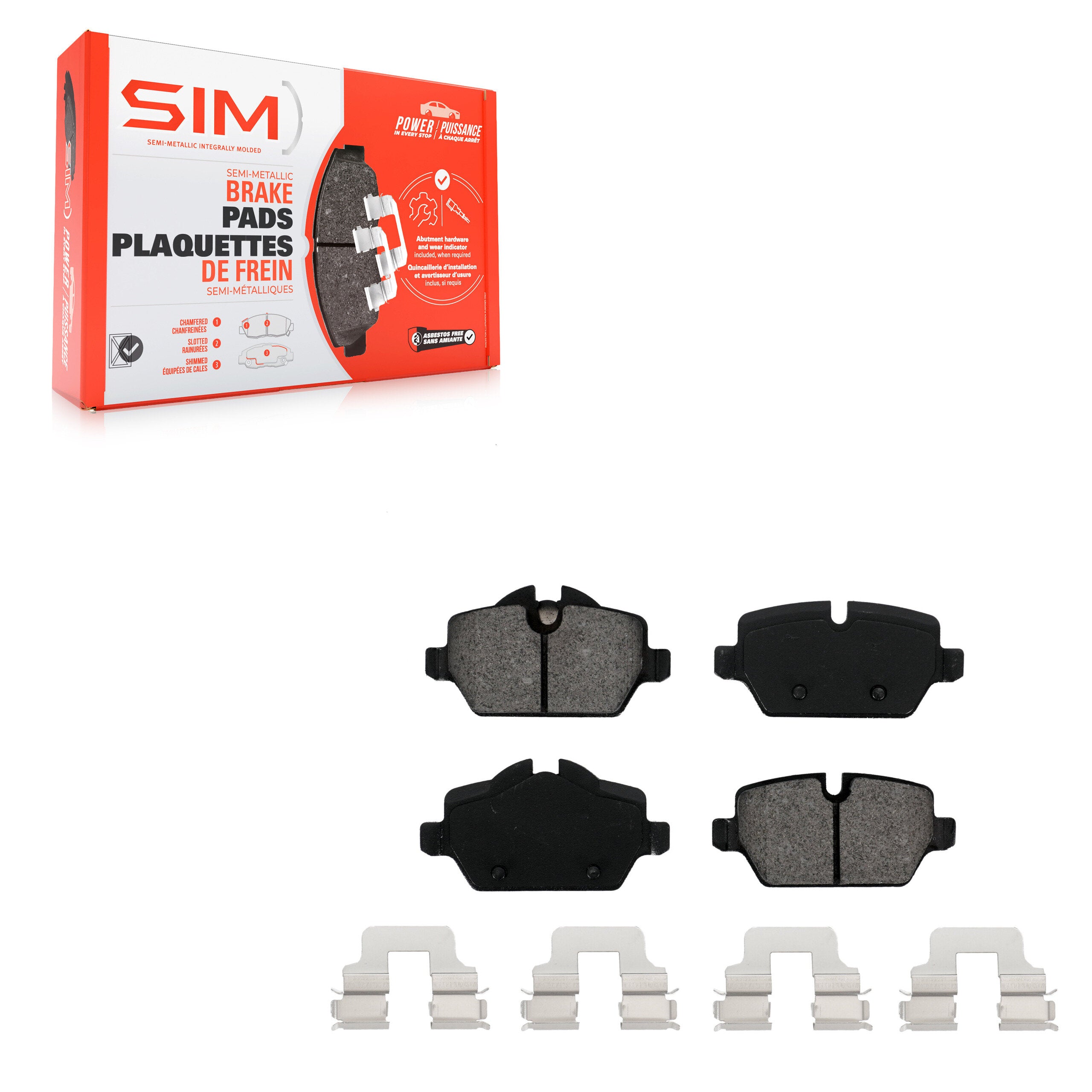 SIM SIM-1554 Disc Brake Pad for 2011-2016 Mini Cooper Paceman, Mini Cooper Countryman - Rear