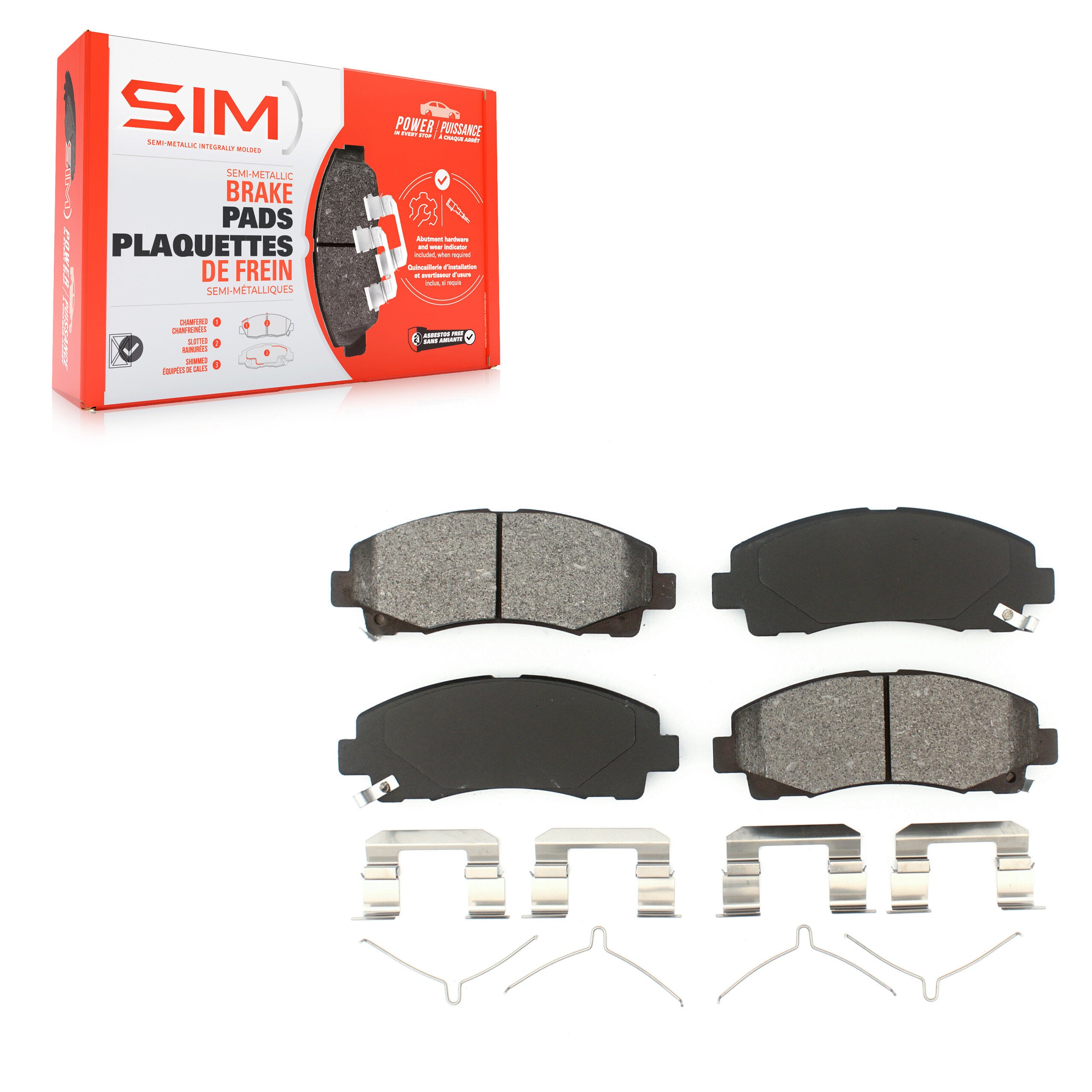 SIM SIM-1584 Disc Brake Pad for 2006-2020 Acura TLX, Acura TL, Honda Ridgeline - Front
