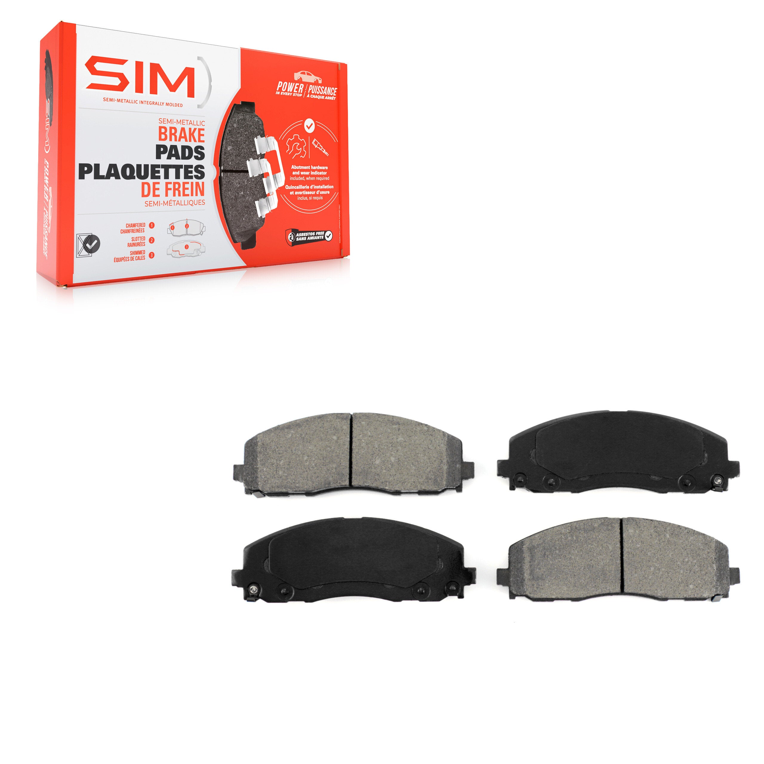 SIM SIM-1589 Disc Brake Pad for 2009-2025 Chrysler Grand Caravan, Chrysler Pacifica, Chrysler Voyager - Front