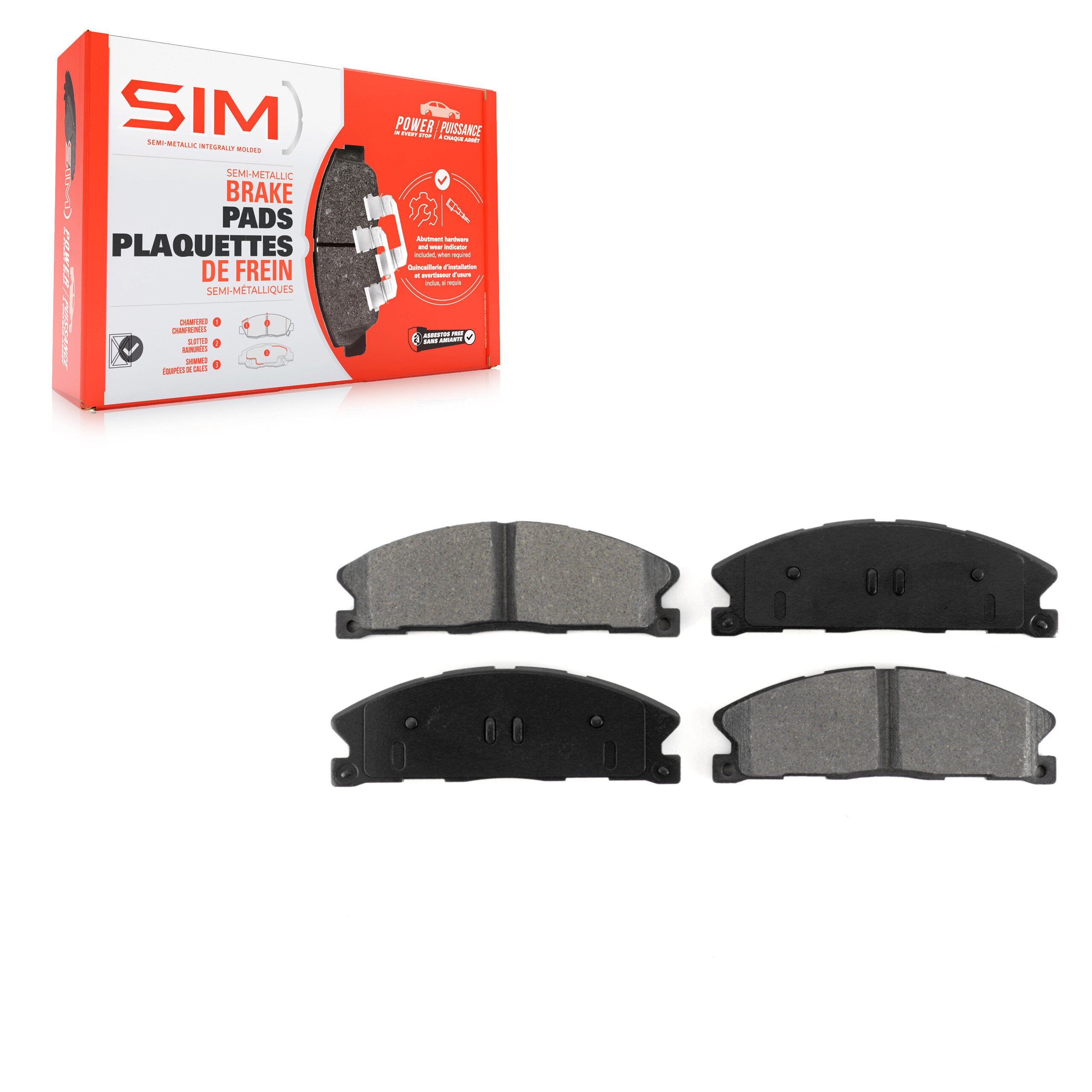 SIM SIM-1611 Disc Brake Pad for 2012-2019 Ford Taurus, Ford Special Service Police Sedan, Ford Explorer - Front