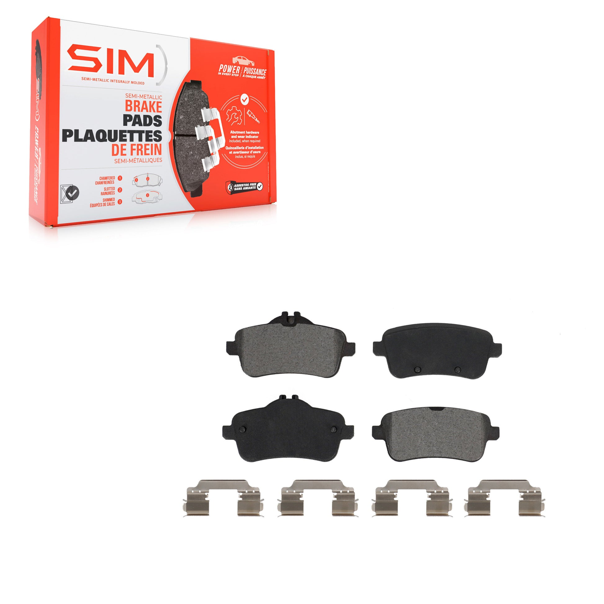 SIM SIM-1630 Disc Brake Pad for 2012-2020 Mercedes-Benz GLE43 AMG, Mercedes-Benz GLS350d, Mercedes-Benz GLS450 - Rear