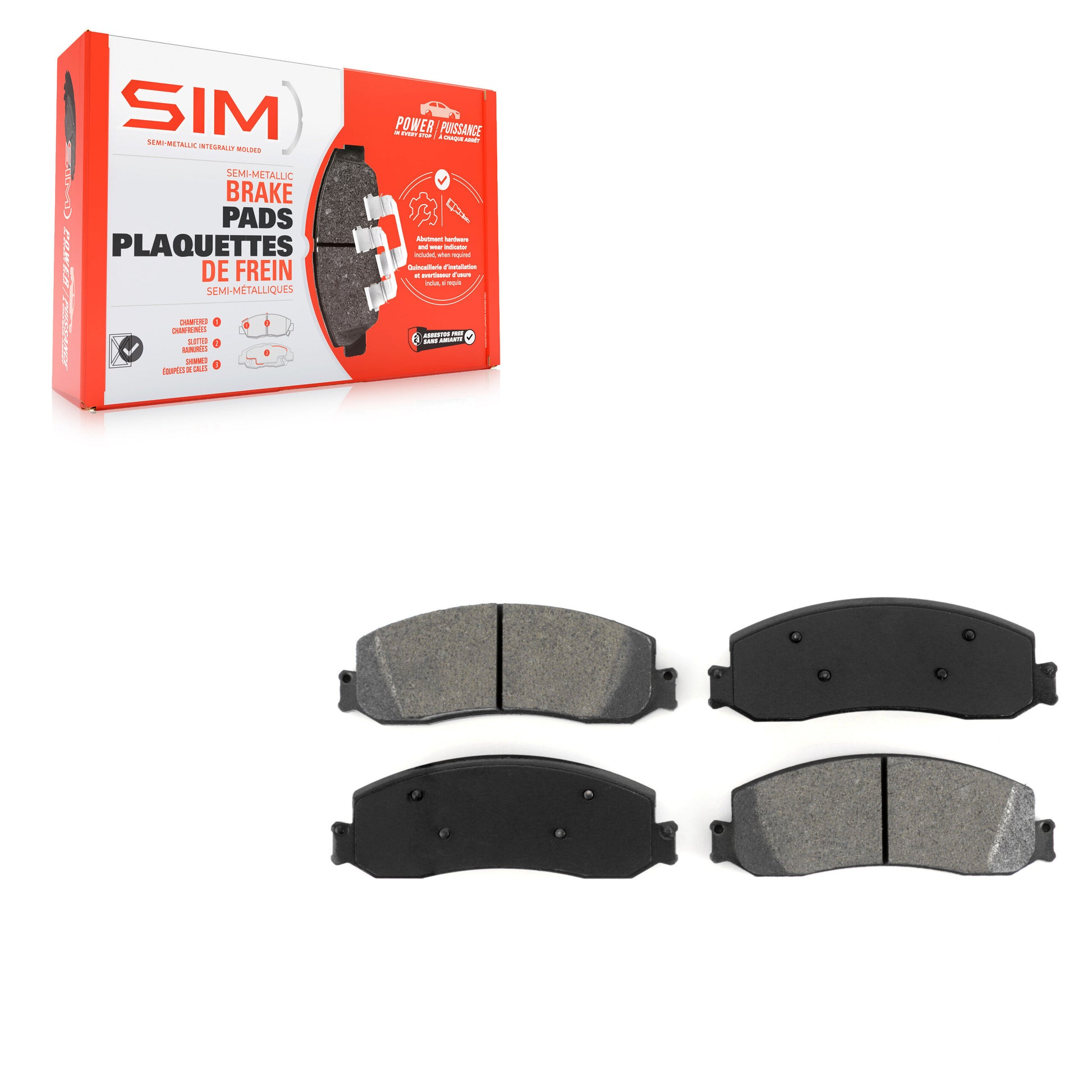 SIM SIM-1631 Disc Brake Pad for 2008-2012 Ford F-250 Super Duty, Ford F-350 Super Duty - Front