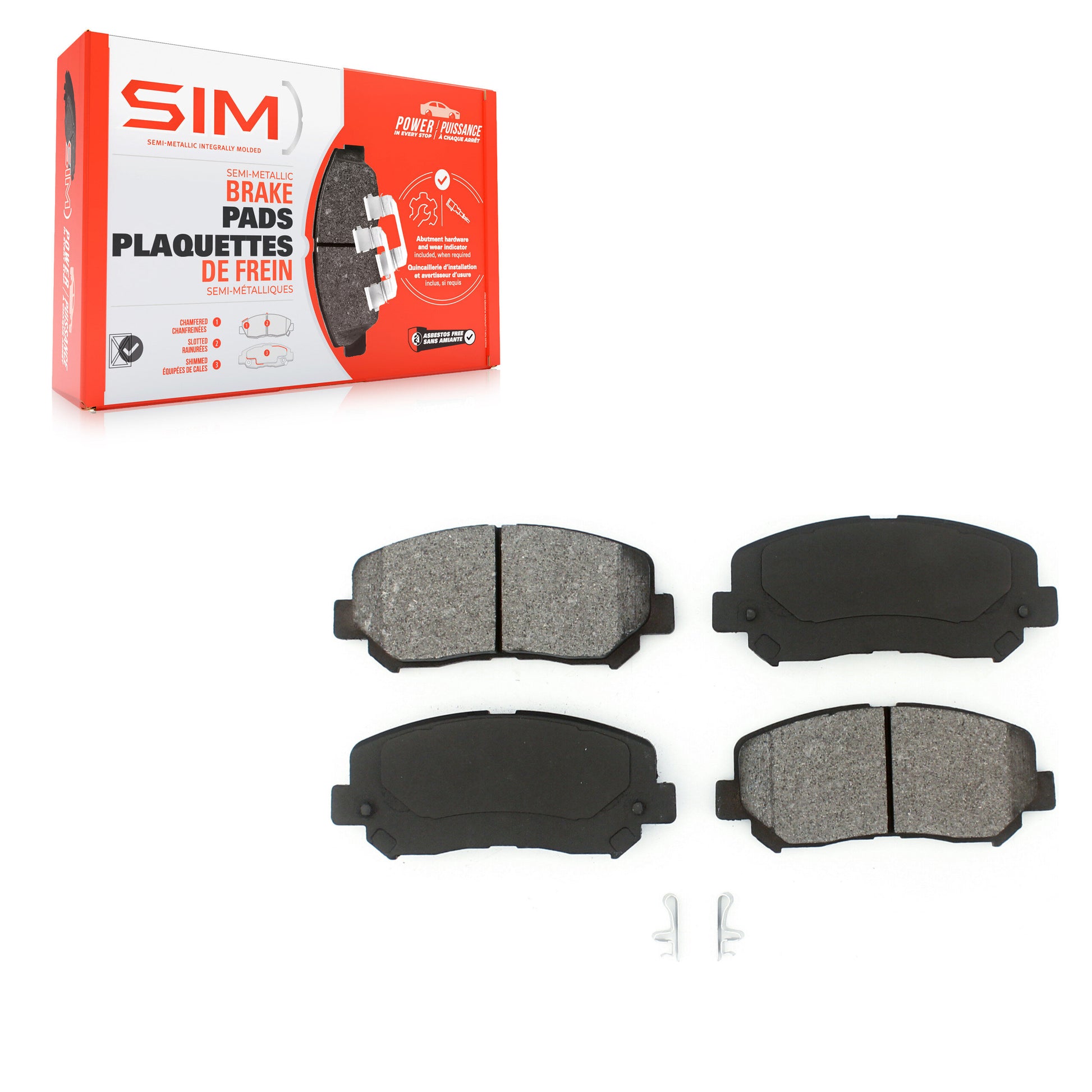 SIM SIM-1640A Disc Brake Pad for 2015-2023 Jeep Cherokee, Chrysler 200 - Front