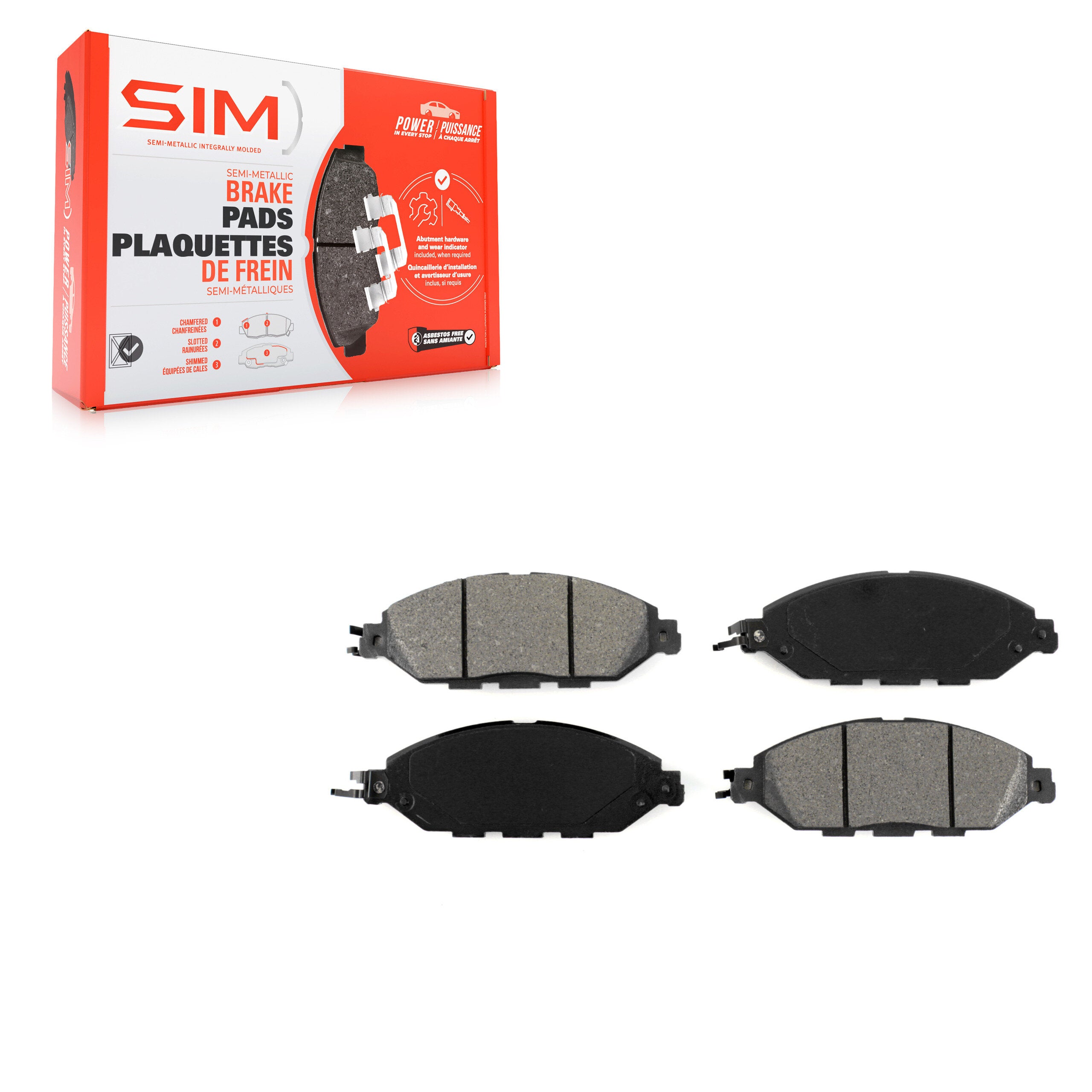 SIM SIM-1649 Disc Brake Pad for 2013-2024 Nissan Murano, INFINITI QX60, INFINITI JX35 - Front