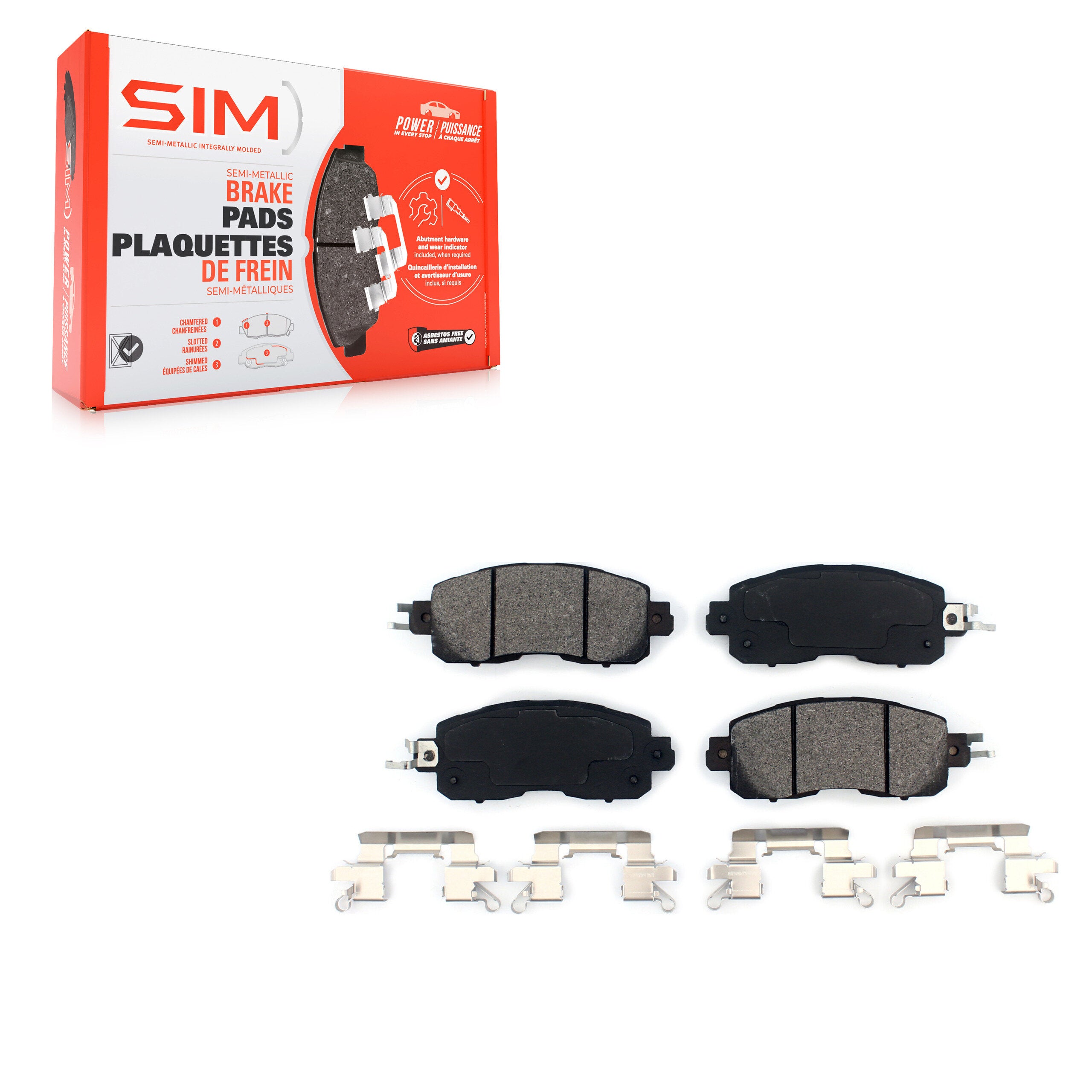SIM SIM-1650 Disc Brake Pad for 2013-2024 Nissan LEAF, Nissan Altima - Front
