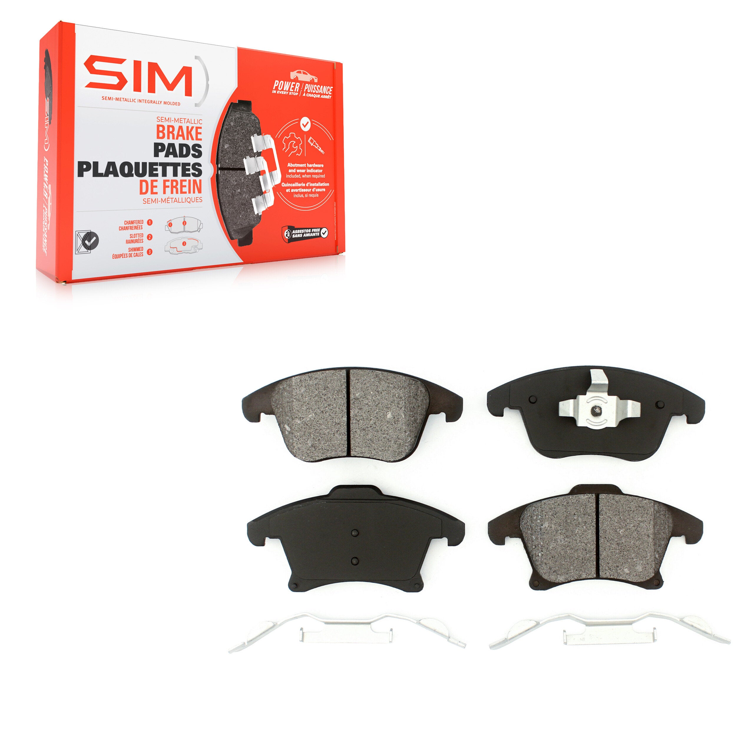 SIM SIM-1653 Disc Brake Pad for 2013-2020 Ford Fusion, Ford Police Responder Hybrid, Ford SSV Plug-In Hybrid - Front