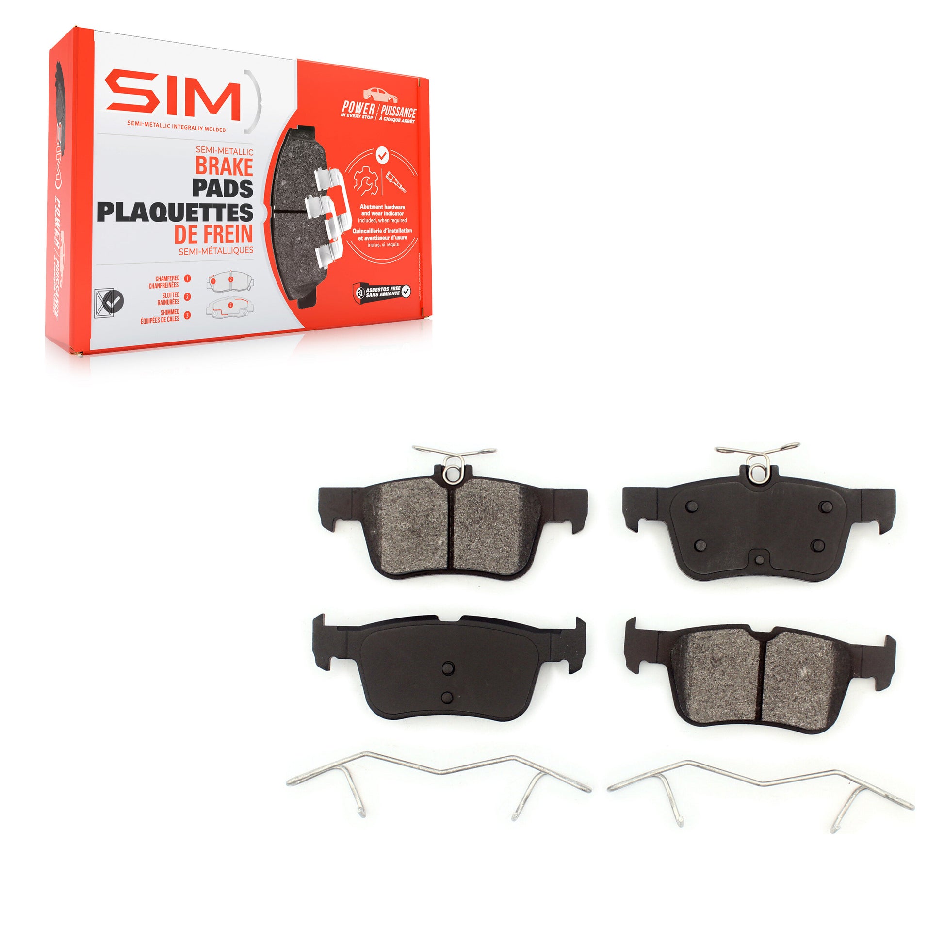 SIM SIM-1665 Disc Brake Pad for 2013-2023 Ford Edge, Ford SSV Plug-In Hybrid, Lincoln Nautilus - Rear