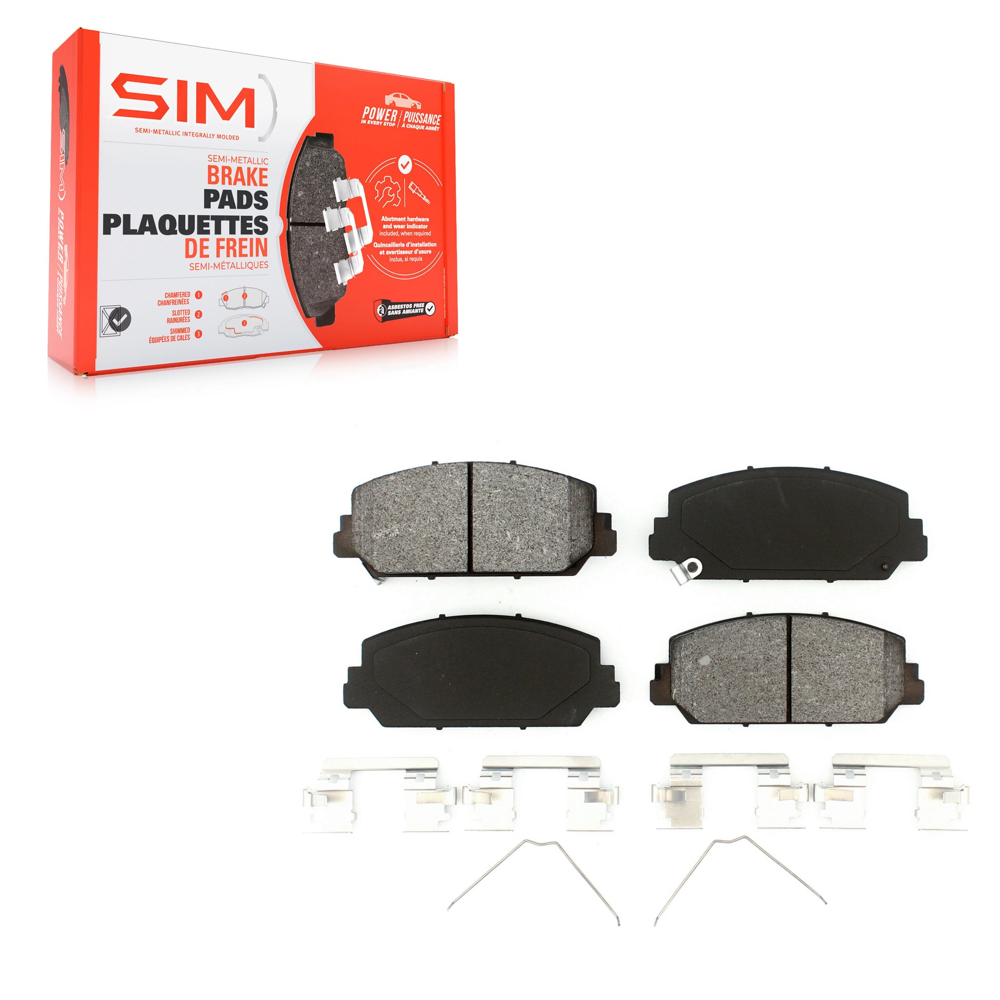 SIM SIM-1697 Disc Brake Pad for 2013-2022 Honda Accord, Honda Civic, Acura ILX - Front