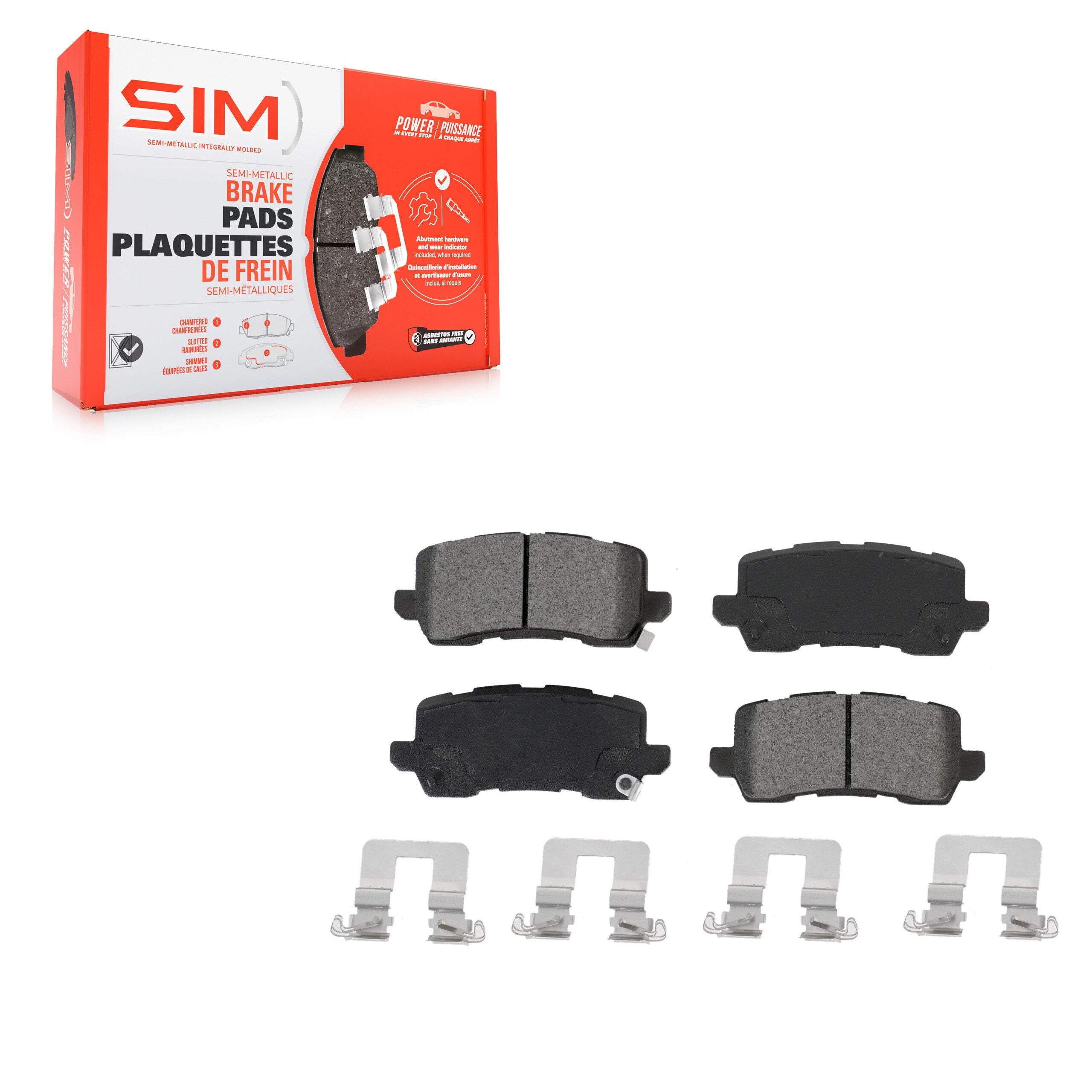SIM SIM-1698 Disc Brake Pad for 2014-2023 Honda Odyssey, Acura MDX, Acura TLX - Rear