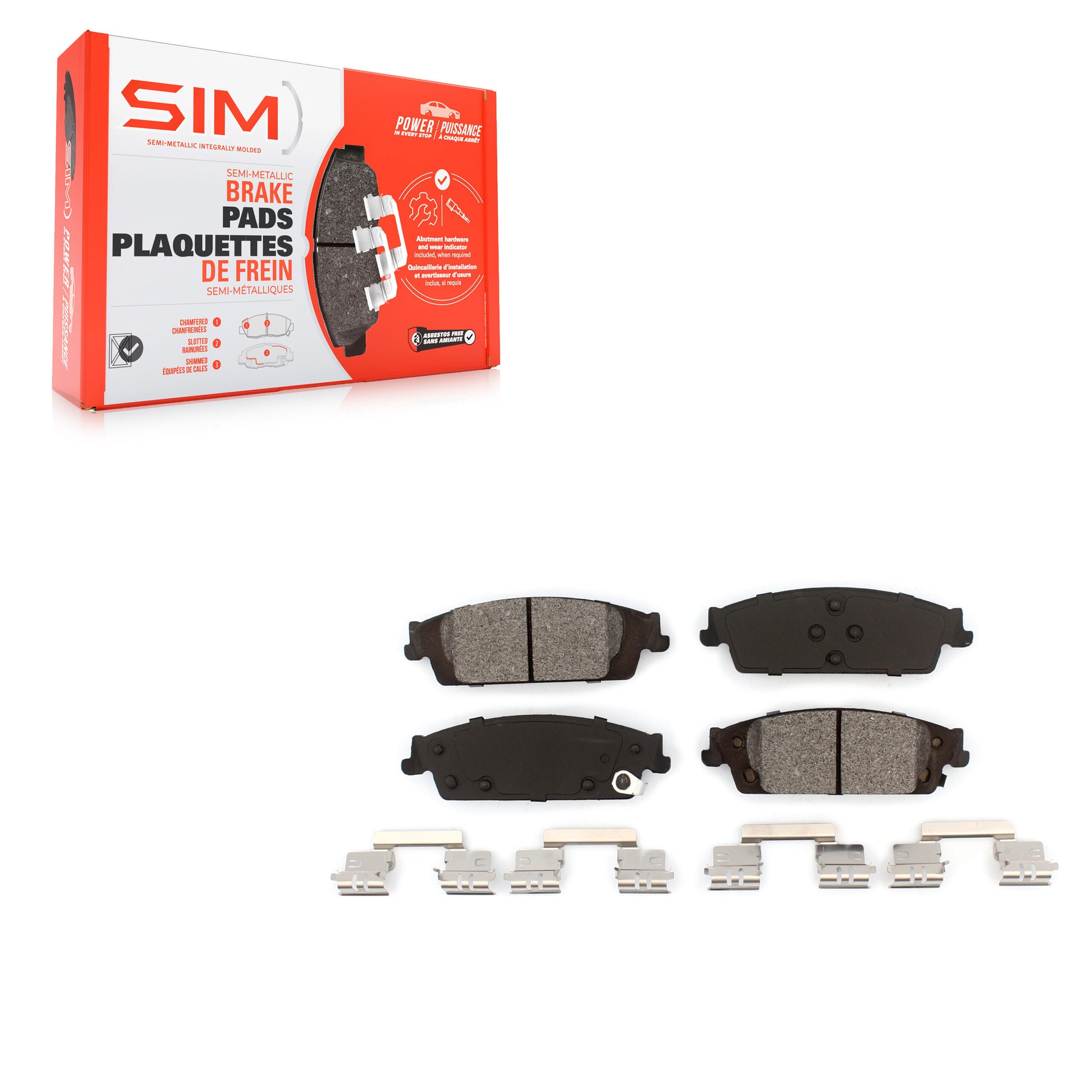 SIM SIM-1707 Disc Brake Pad for 2014-2020 Chevrolet Silverado 1500, Chevrolet Silverado 1500 LD, GMC Sierra 1500 Limited - Rear