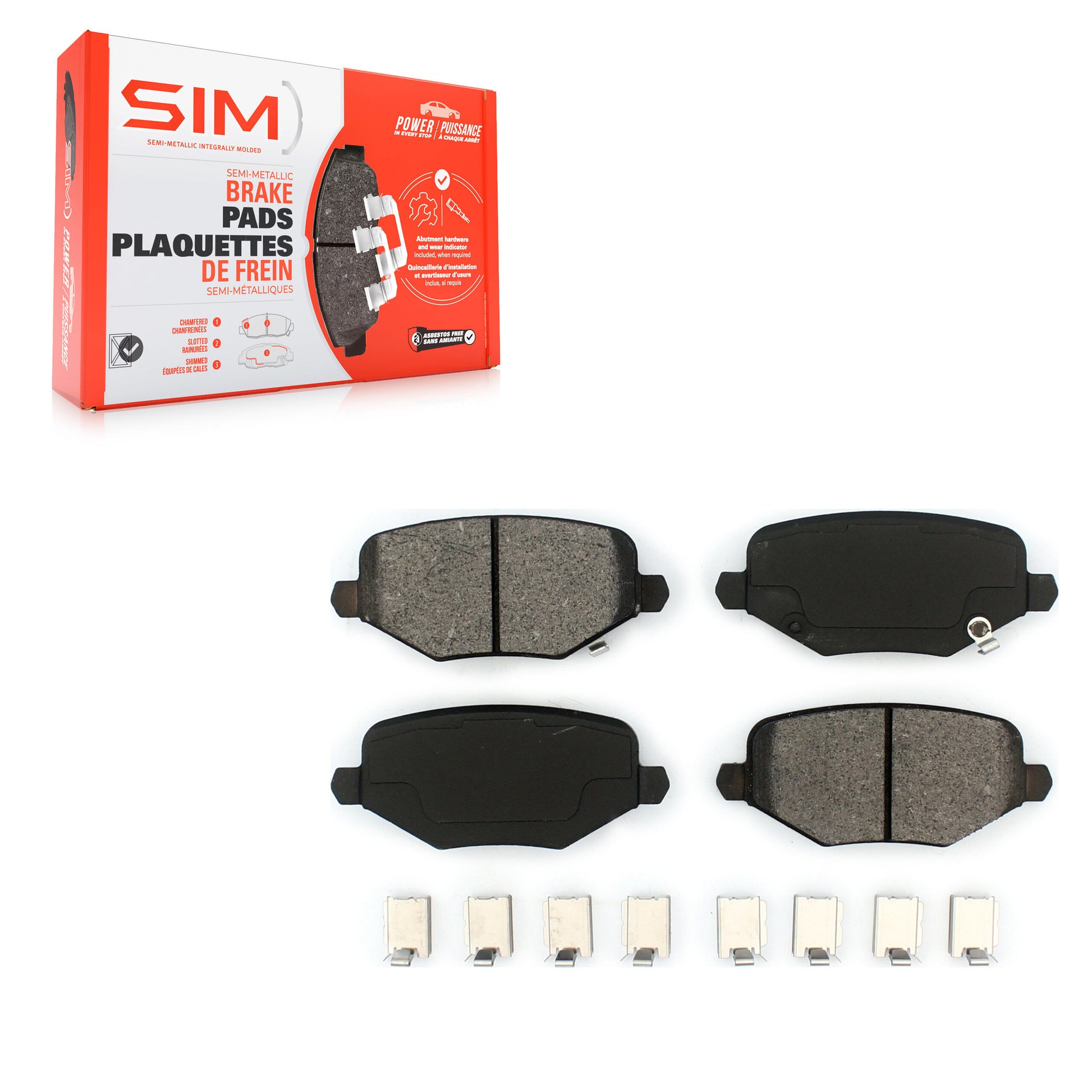 SIM SIM-1719 Disc Brake Pad for 2012-2016 Chrysler Town & Country, Dodge Grand Caravan, Dodge Journey - Rear