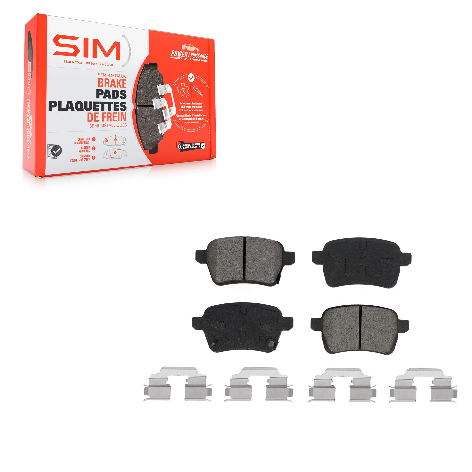 SIM SIM-1722 Disc Brake Pad for 2014-2020 Fiat 500L - Rear