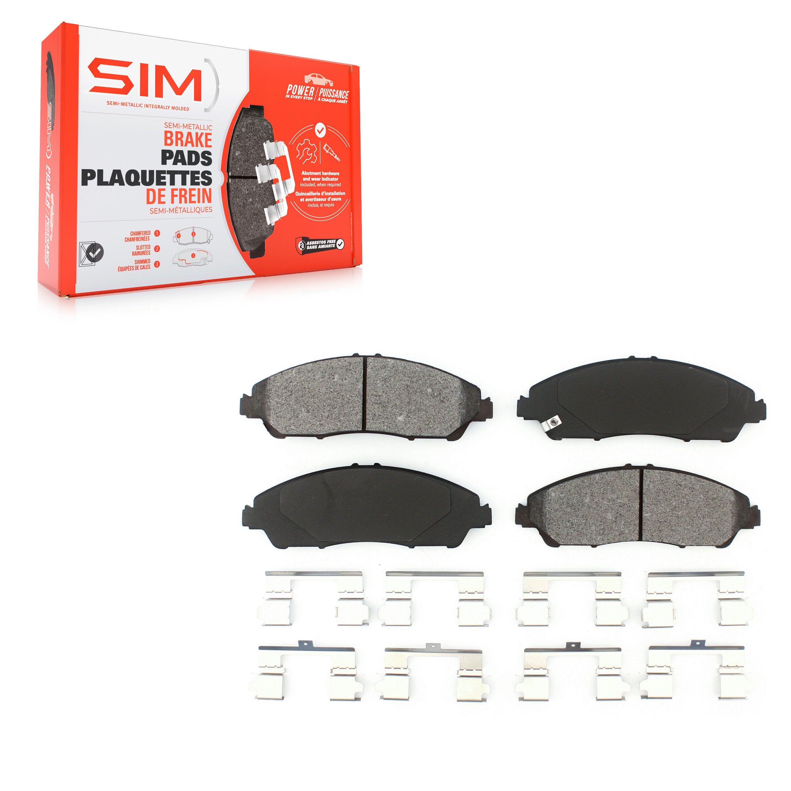 SIM SIM-1723 Disc Brake Pad for 2014-2024 Honda Ridgeline, Honda Pilot, Acura MDX - Front