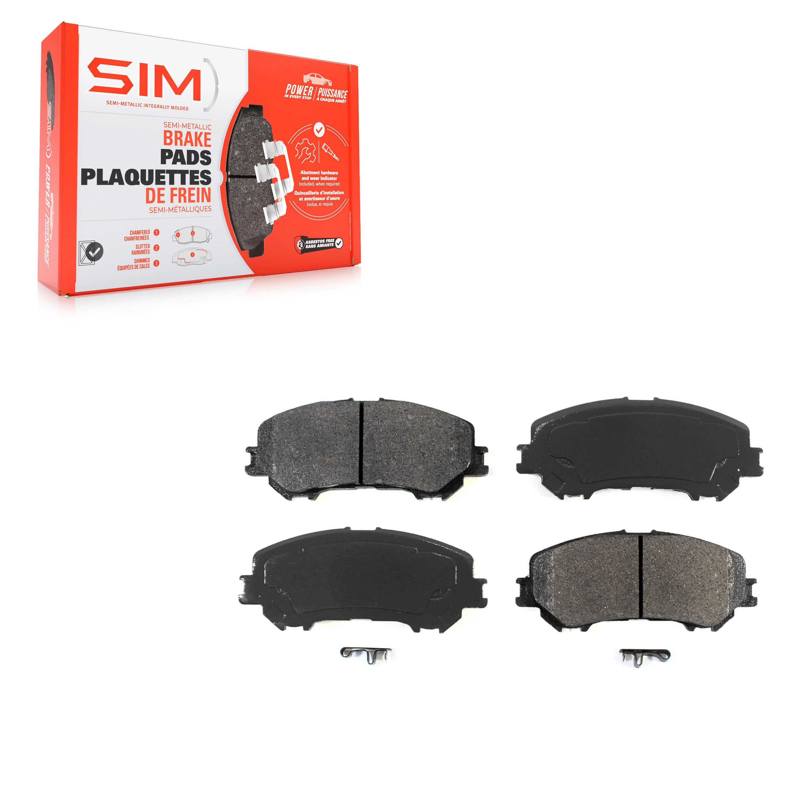 SIM SIM-1737 Disc Brake Pad for 2014-2023 Nissan Rogue, Nissan Qashqai, Nissan Rogue Sport - Front