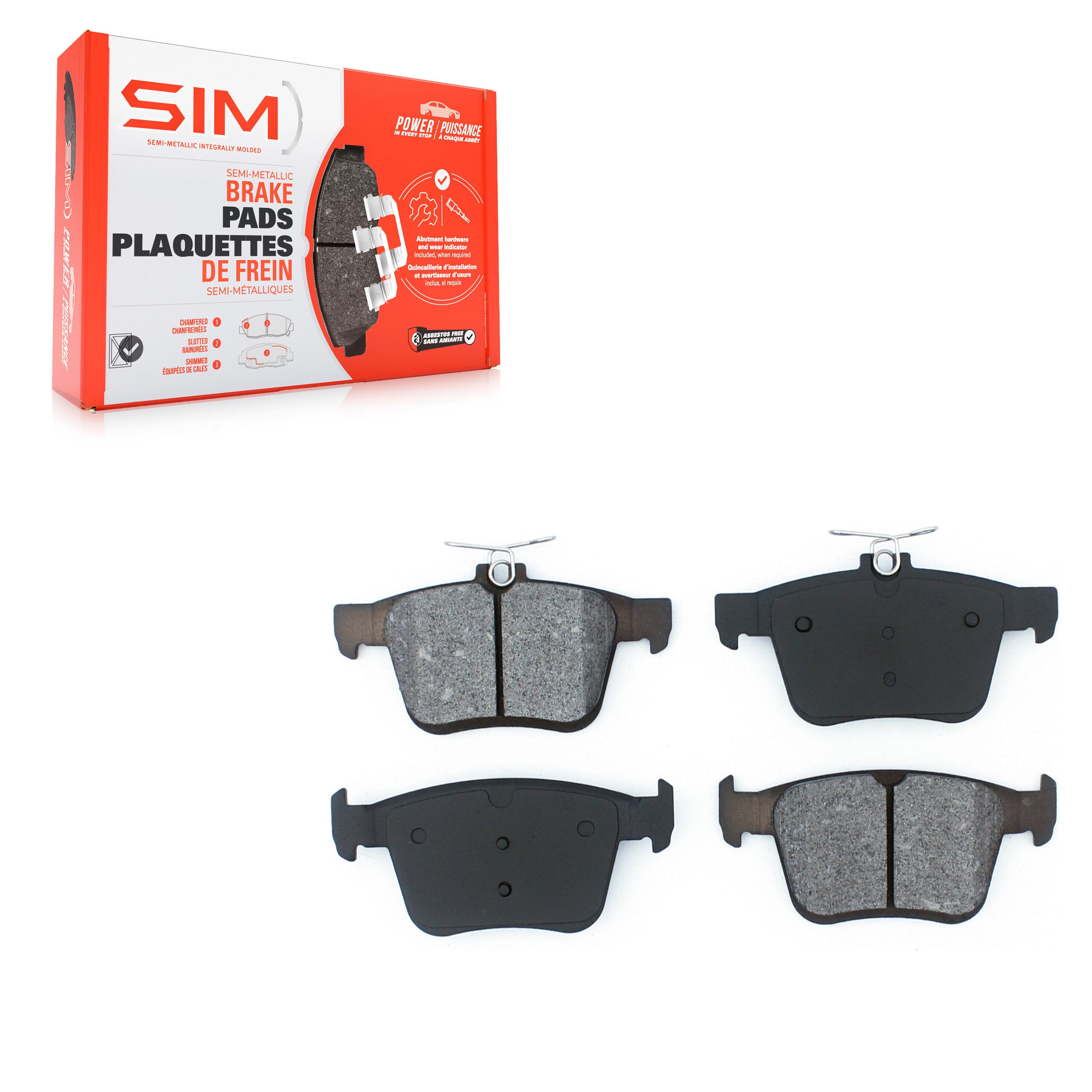 SIM SIM-1761 Disc Brake Pad for 2015-2025 Audi Q3, Volkswagen Taos, Volkswagen Atlas Cross Sport - Rear