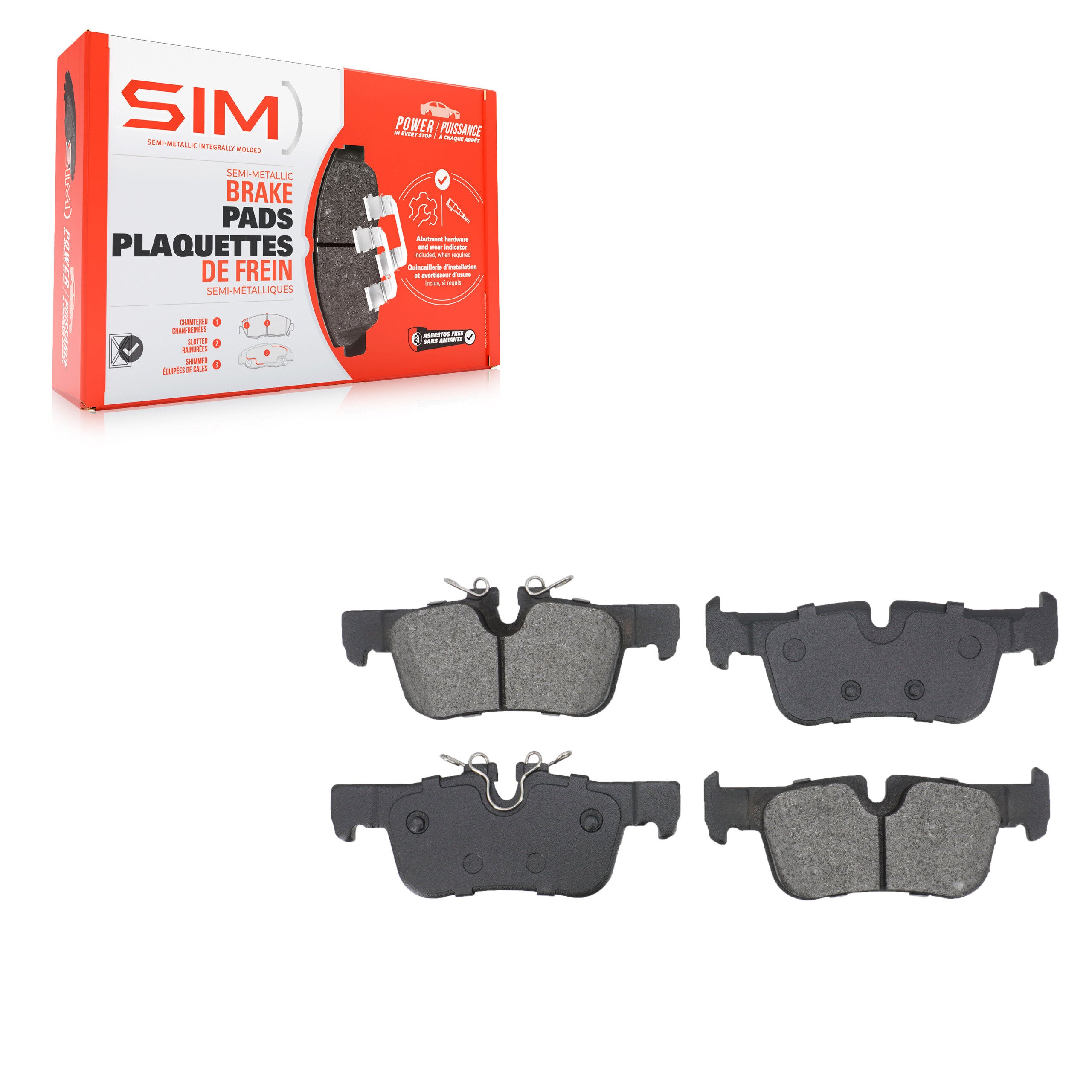 SIM SIM-1762 Disc Brake Pad for 2014-2022 Mini Cooper Clubman, BMW 228i Gran Coupe, BMW 228i xDrive Gran Coupe - Rear