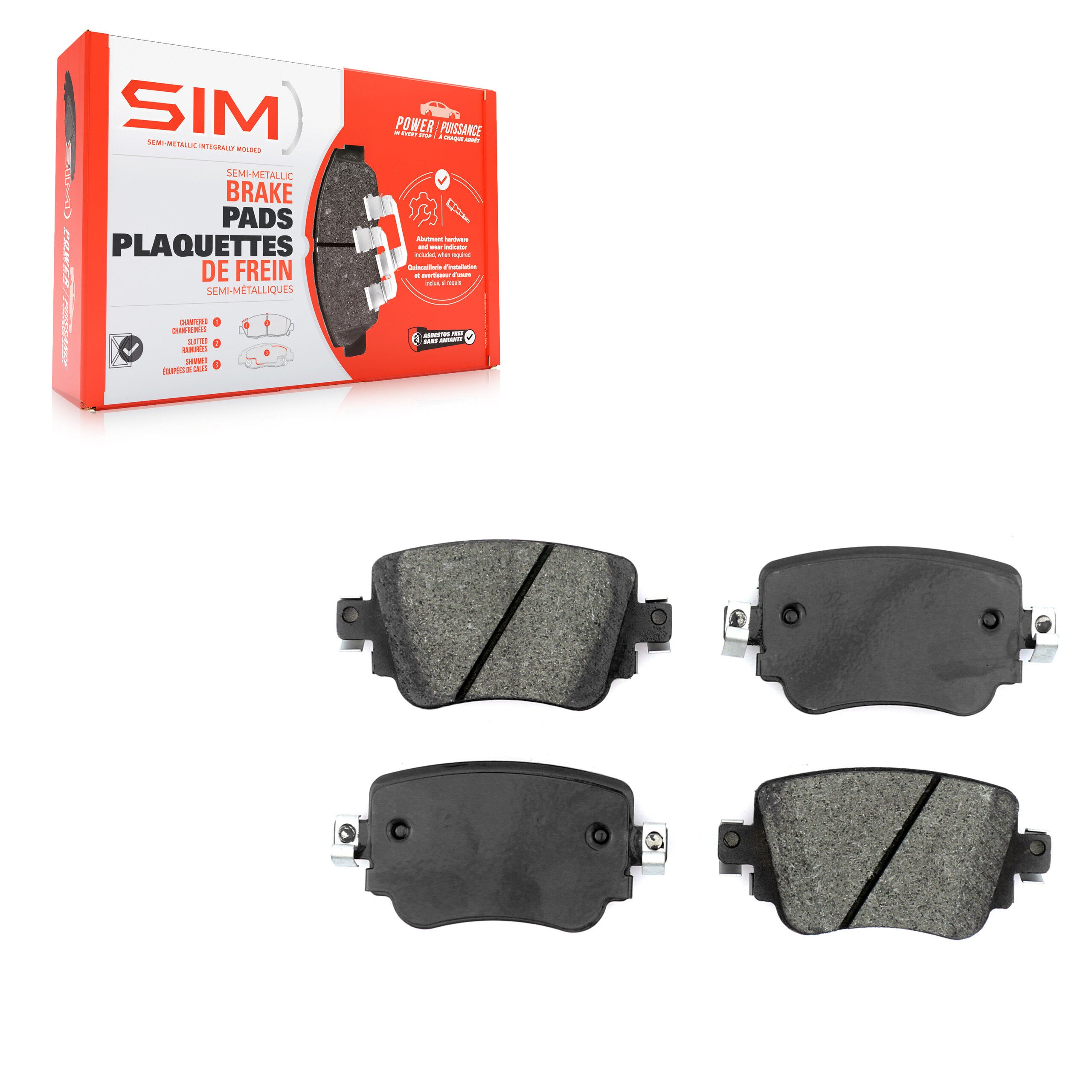 SIM SIM-1779 Disc Brake Pad for 2015-2022 Volkswagen Golf, Volkswagen Golf Alltrack, Audi Q3 - Rear