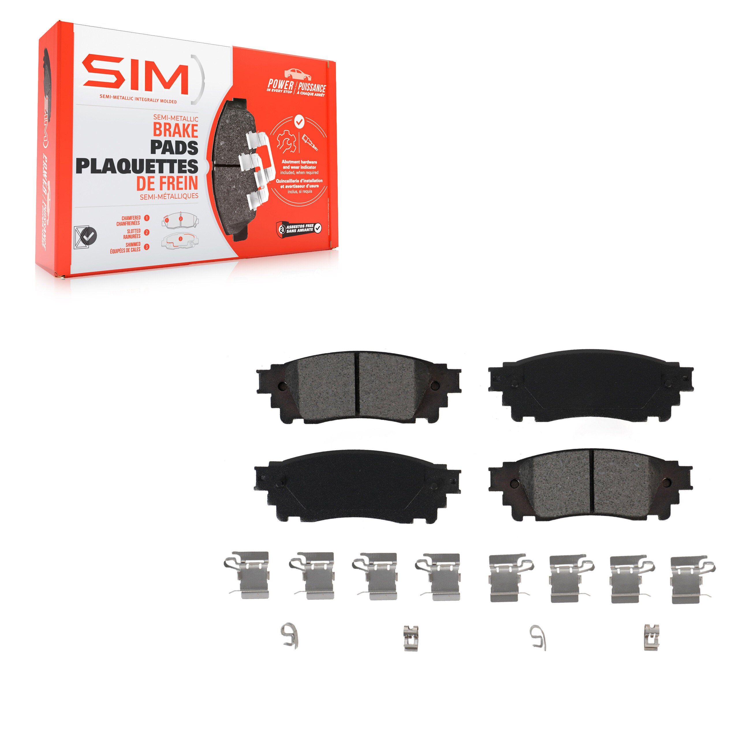 SIM SIM-1805 Disc Brake Pad for 2015-2025 Toyota Camry, Toyota Prius, Lexus ES300h - Rear